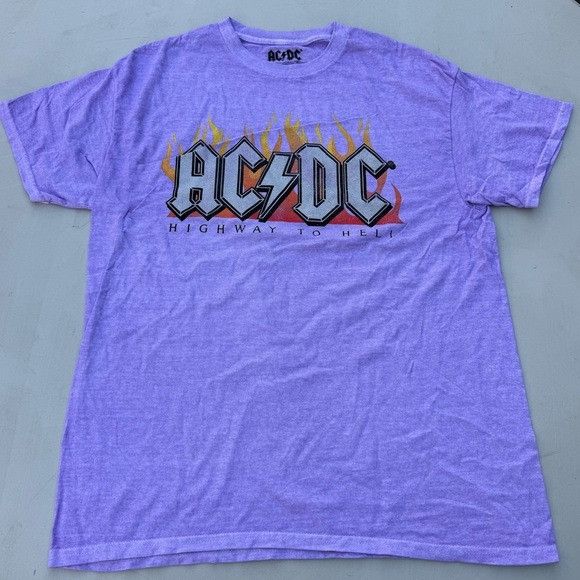 AC/DC NEW AC/DC HIGHWAY TO HELL WASHED LILAC T-SHIRT SZ LARGE L Size US L / EU 52-54 / 3 - 1 Thumbnail