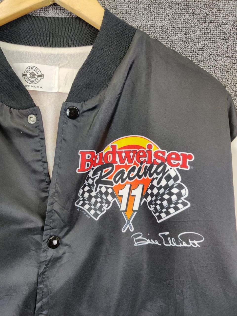 NASCAR Vintage Budweiser Racing Bill Elloit Nascar Bomber Jacket Size US XL / EU 56 / 4 - 12 Thumbnail