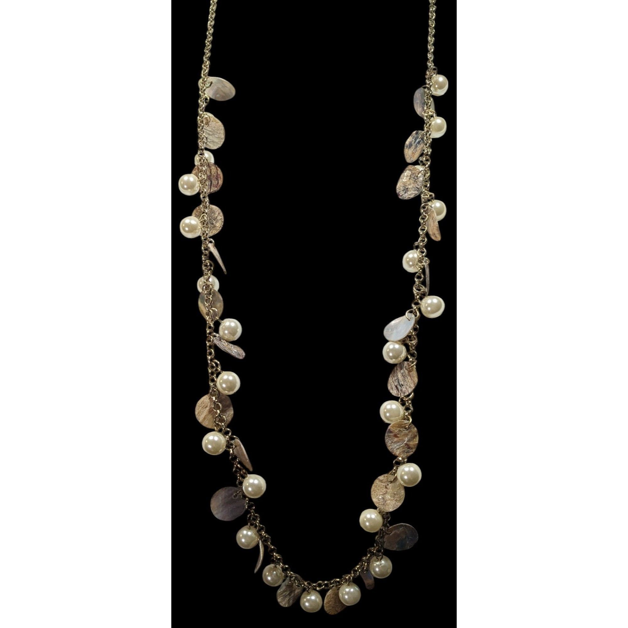 Other Bohemian Glam Faux Pearl Shell Disc Charm Necklace Size ONE SIZE - 5 Thumbnail