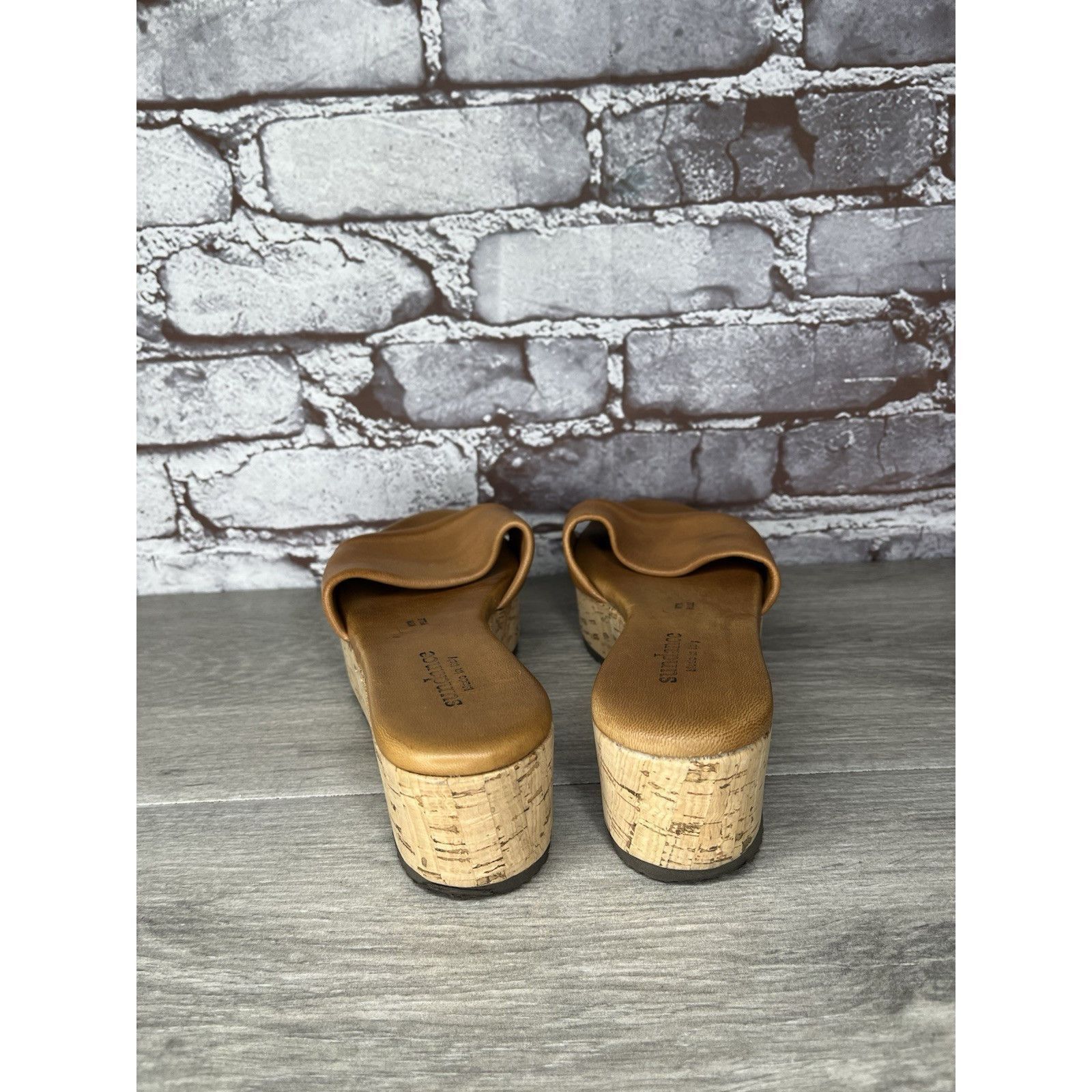 Sundae School Sundance Brown Leather Tan Wedge Cork Platform Sandals Slide Size US 6 / IT 36 - 5 Thumbnail