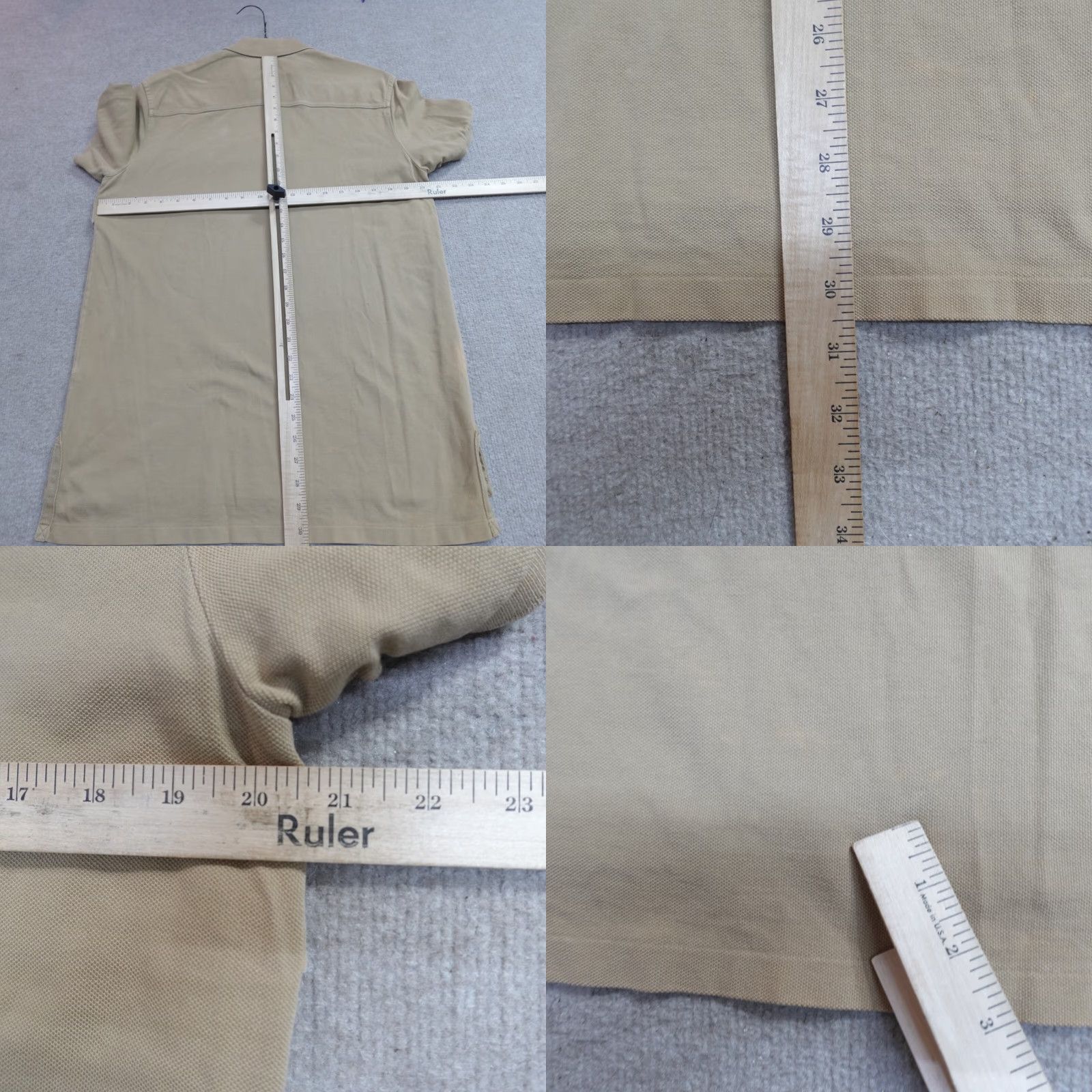 Polo Ralph Lauren VINTAGE Polo Ralph Lauren Polo Shirt Beige Solid Short Sleeve Collared 100% Cotton Men L Beige Metal Buttons Pocket Size US L / EU 52-54 / 3 - 9 Thumbnail