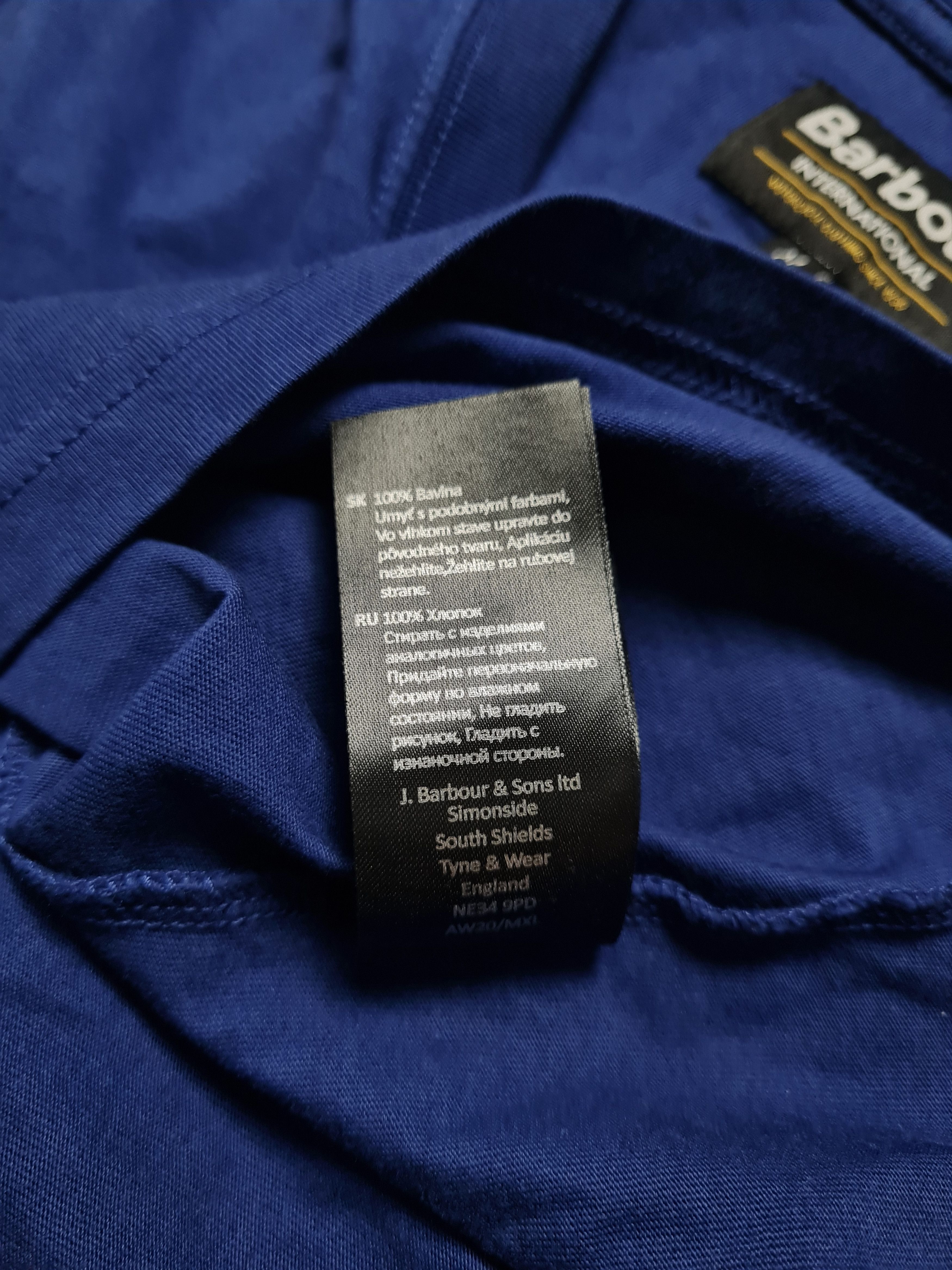 Barbour T-shirts Big Logo Barbour International mens shirt Blue M Size US M / EU 48-50 / 2 - 9 Thumbnail