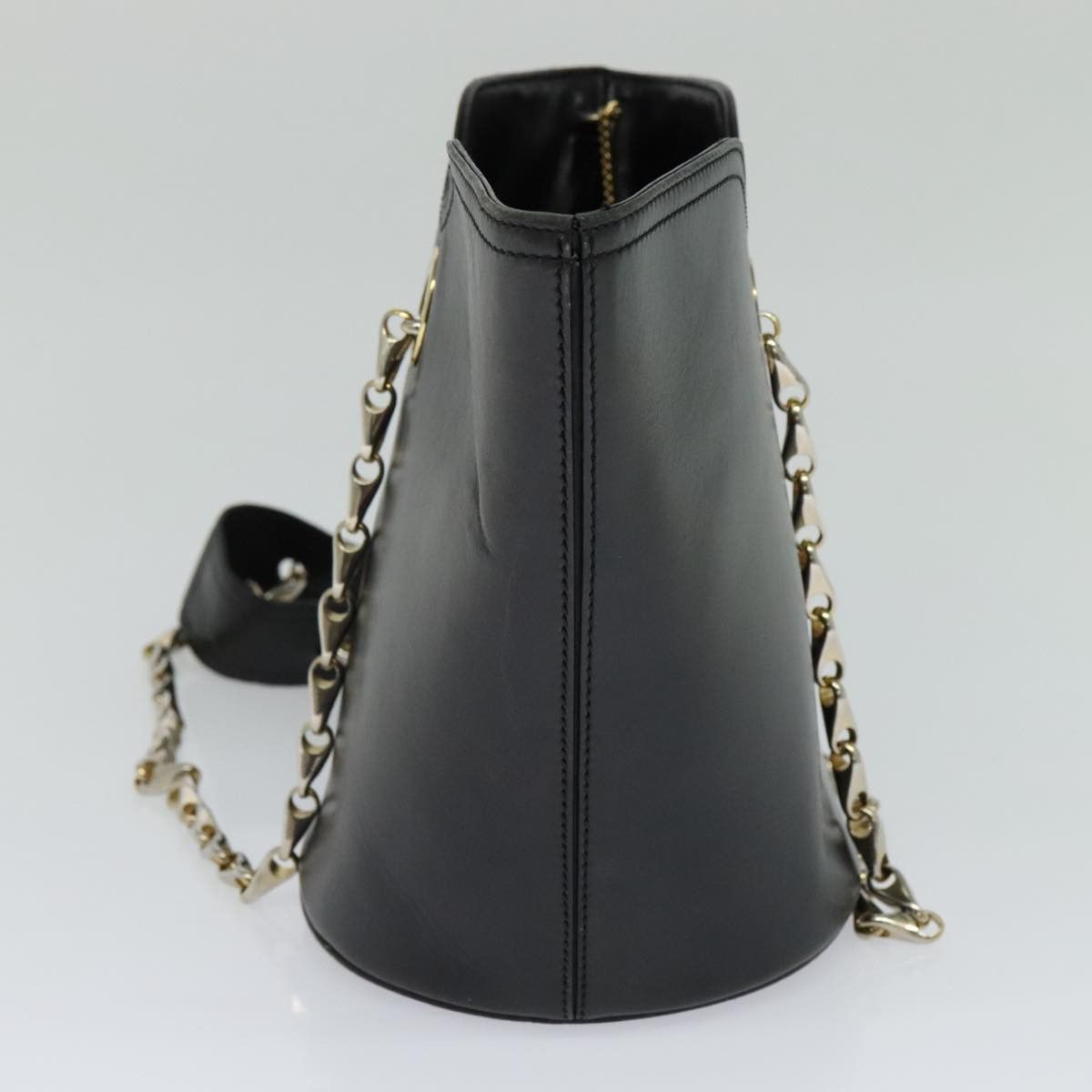 Celine CELINE Chain Shoulder Bag Leather Black Gold Size ONE SIZE - 3 Thumbnail
