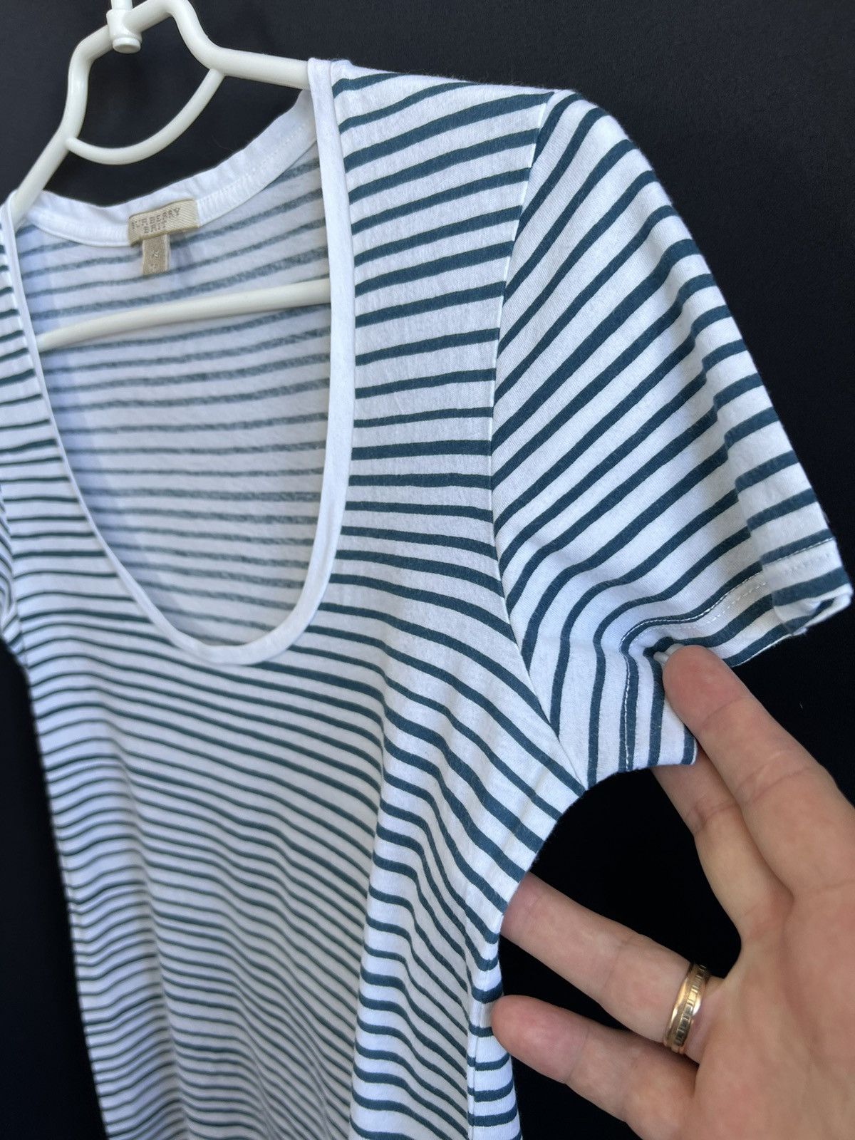 Burberry Burberry Brit Women’s T-Shirt White/Bleu Cotton Size XS Size XS / US 0-2 / IT 36-38 - 8 Thumbnail