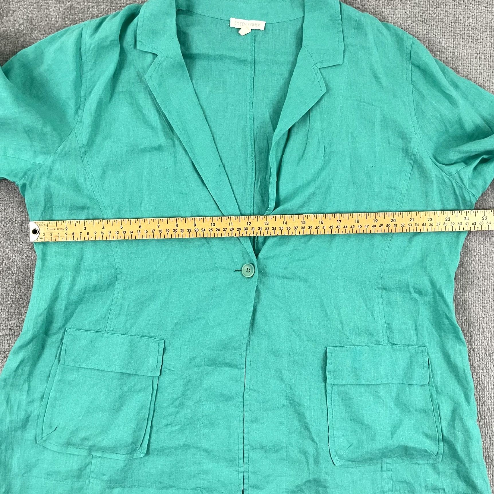 Eileen Fisher Eileen Fisher Blazer Shirt Womens XL Green 100% Linen 1-Button Notched Preppy Size XL / US 12-14 / IT 48-50 - 5 Thumbnail