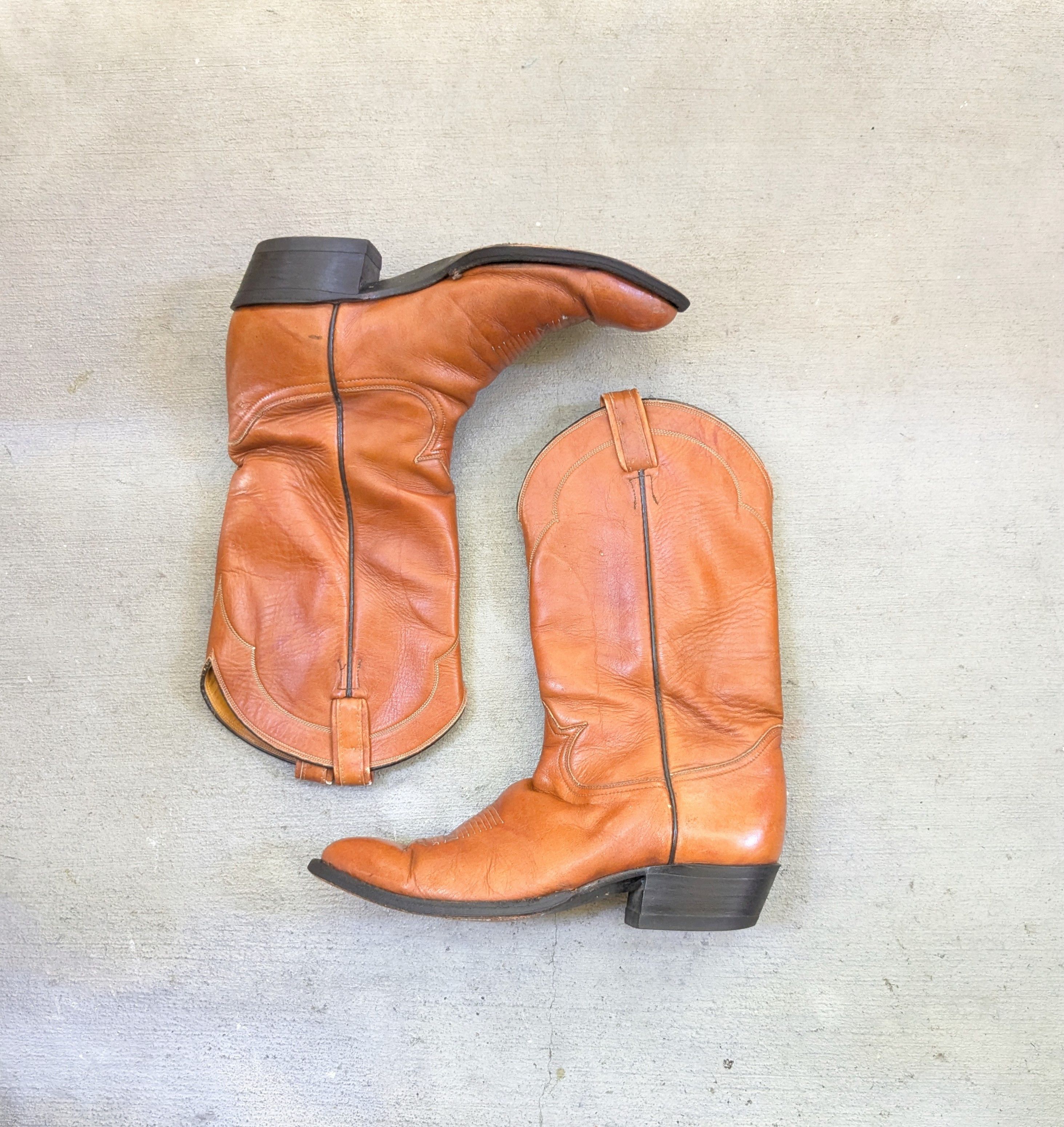 Other Tony Lama Cowboy Boots 11.5 B Narrow Brown Leather USA Size US 11.5 / EU 44-45 - 1 Thumbnail