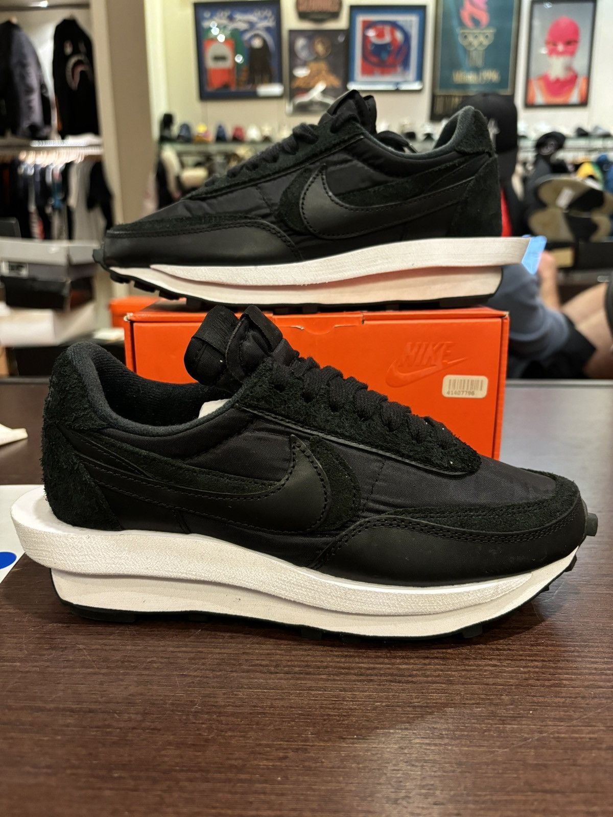 Nike × Sacai Nike LD Waffle Sacai Black Nylon Size US 5 / EU 37 - 2 Thumbnail