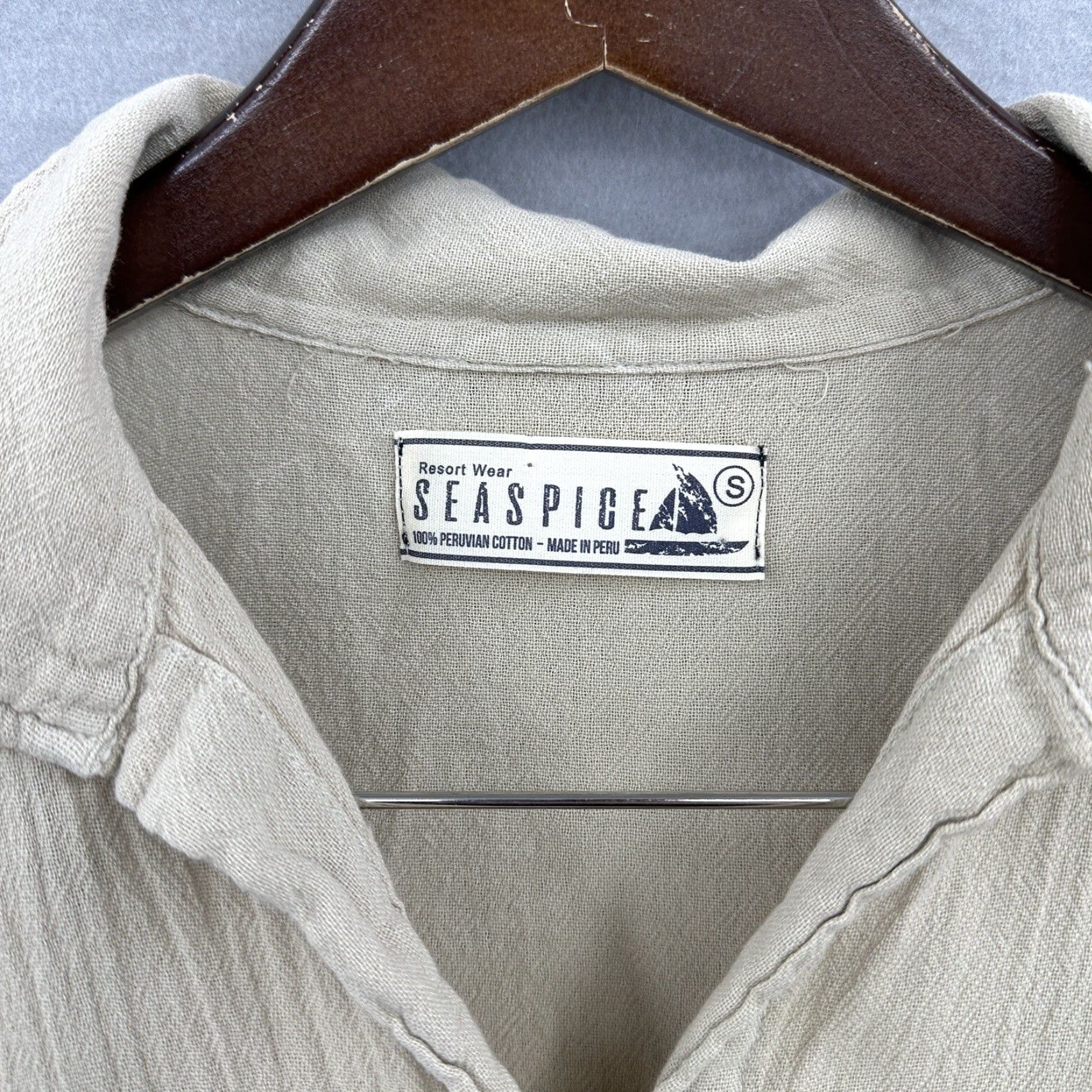 Vintage Seaspice Resort Blouse Women Small Beige Cotton Casual Tunic Short Sleeve Bohemian Designer Size S / US 4 / IT 40 - 5 Thumbnail