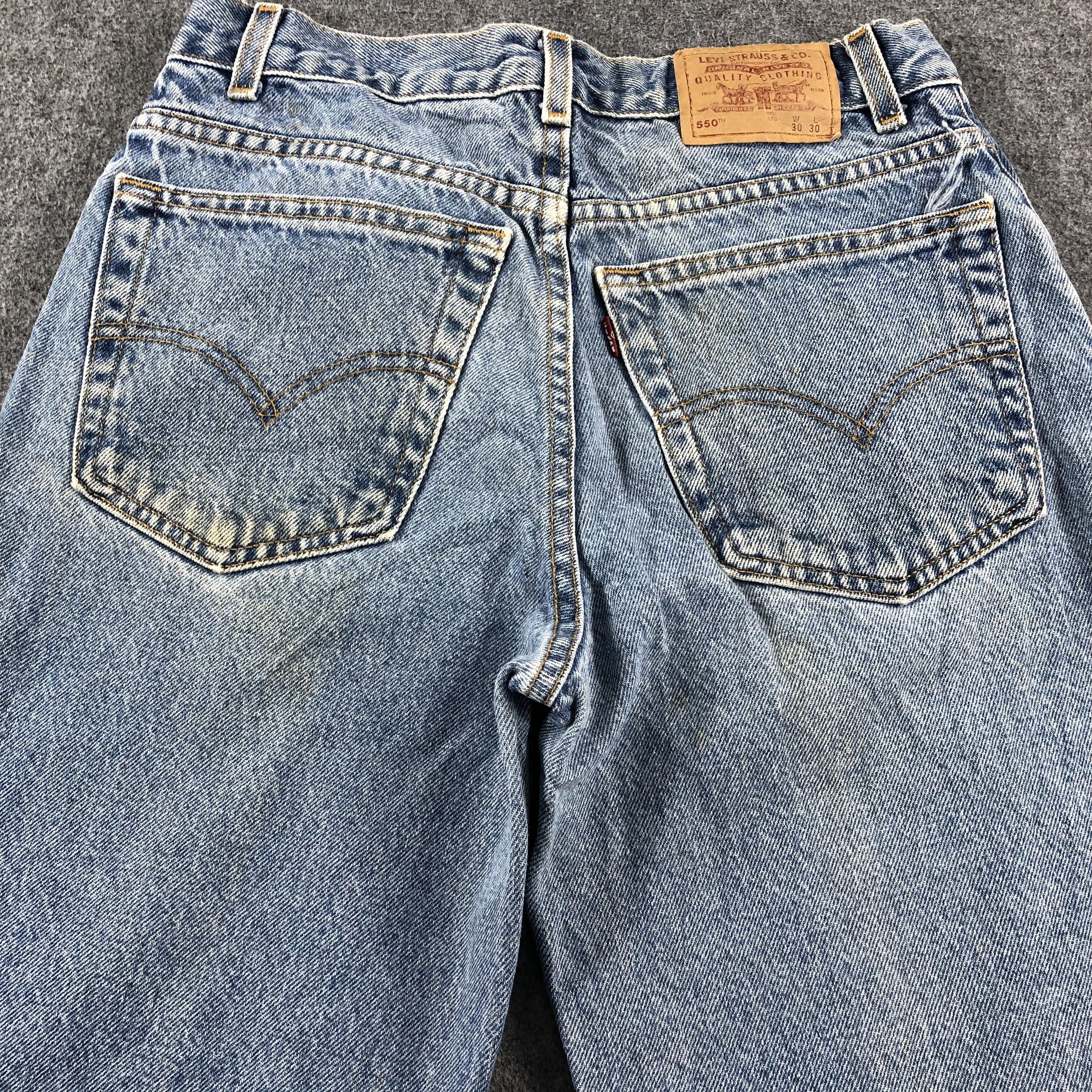 Levi's 90s Vintage Blue Wash Levis 550 Jeans-J2447 Size US 28 / EU 44 - 4 Thumbnail