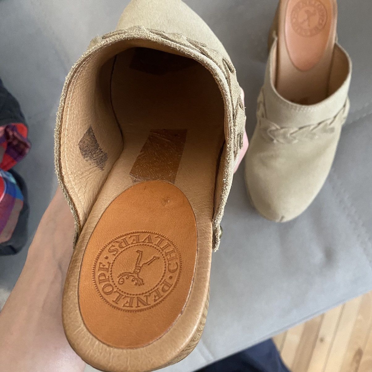 Vintage Vintage Swedish Style Wooden Heeled Mules Y2K Size US 8 / IT 38 - 4 Thumbnail