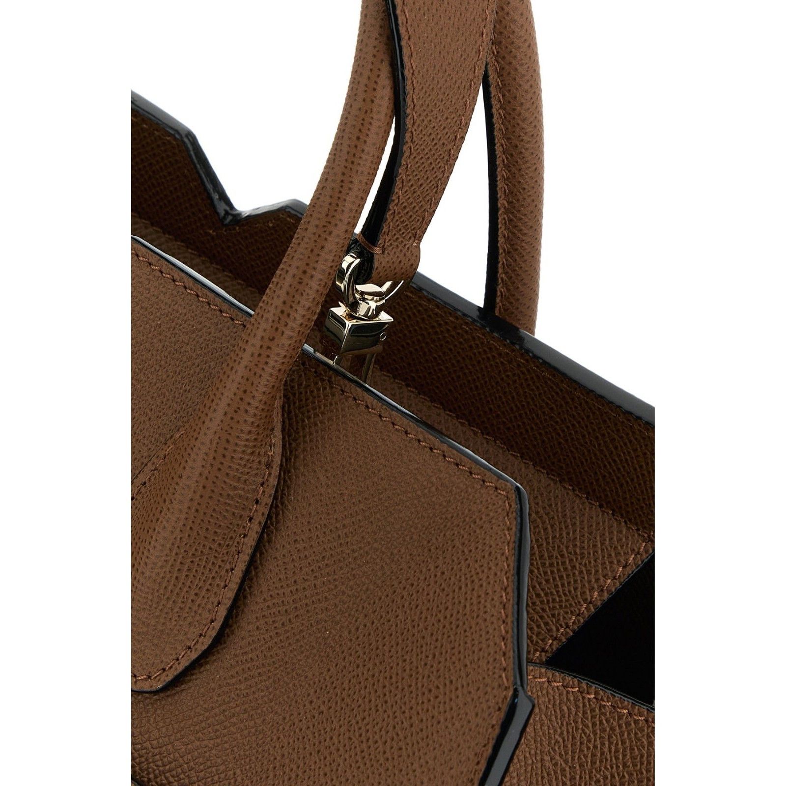 Valextra VALEXTRA Milano Medium Brown Grained Leather Top Handle Bag Size ONE SIZE - 4 Thumbnail