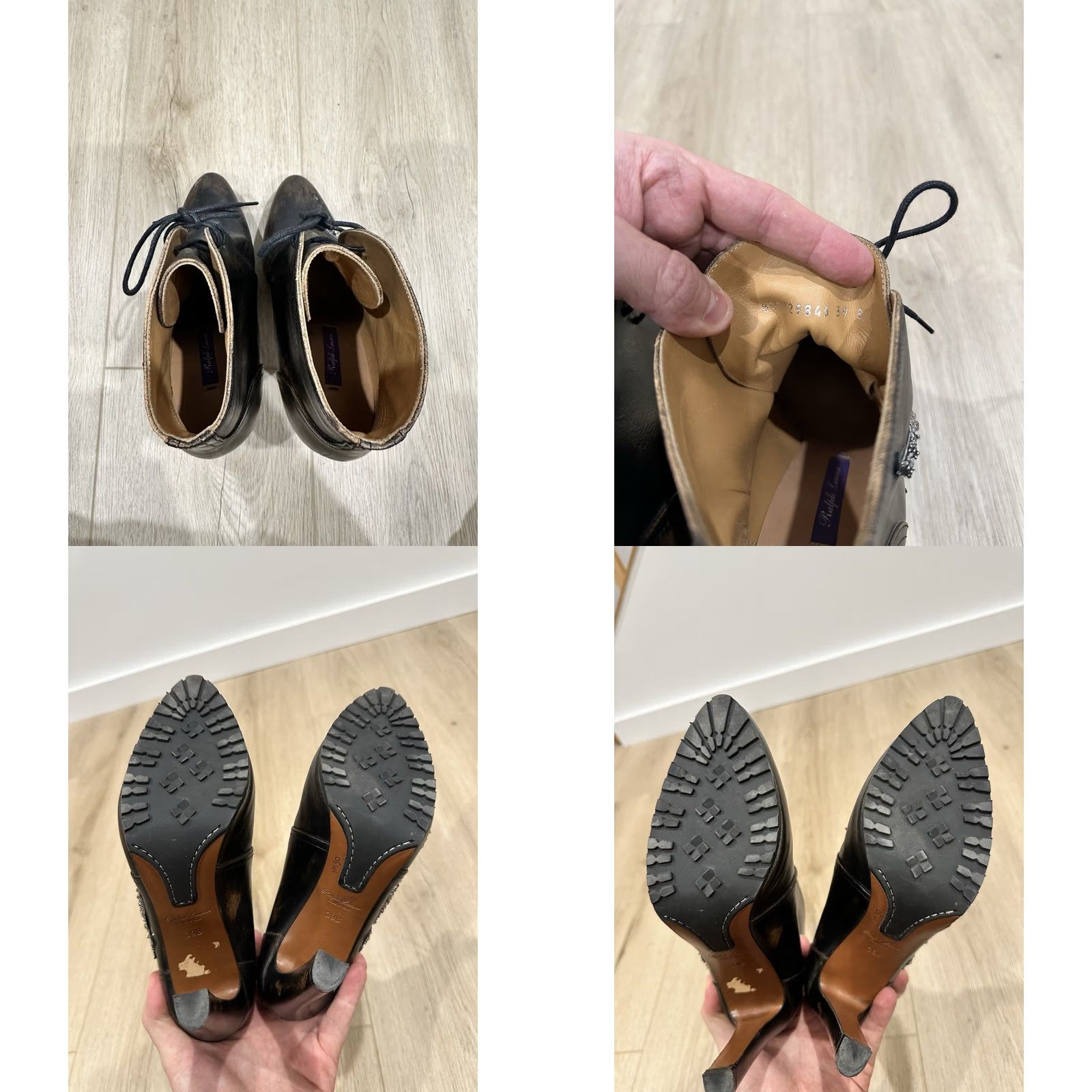 Ralph Lauren VINTAGE Ralph Lauren PURPLE LABEL Reanna Leather Bootie Heels Size 39 B Lizard Pump Size US 9 / IT 39 - 8 Thumbnail
