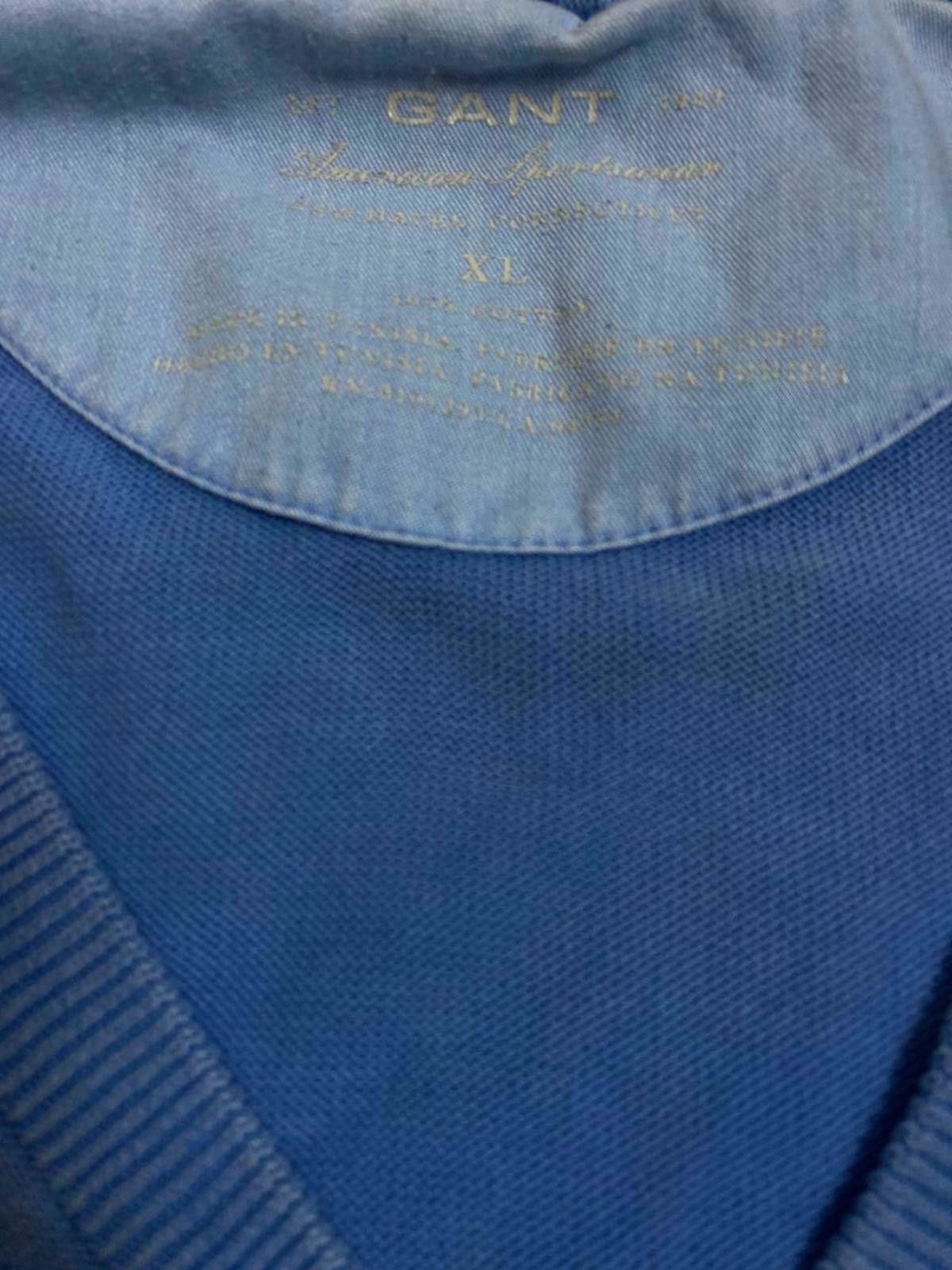 Gant Gant Blue V-Neck Cotton Sweater Size XL Pit to Pit 23" Size US XL / EU 56 / 4 - 9 Thumbnail