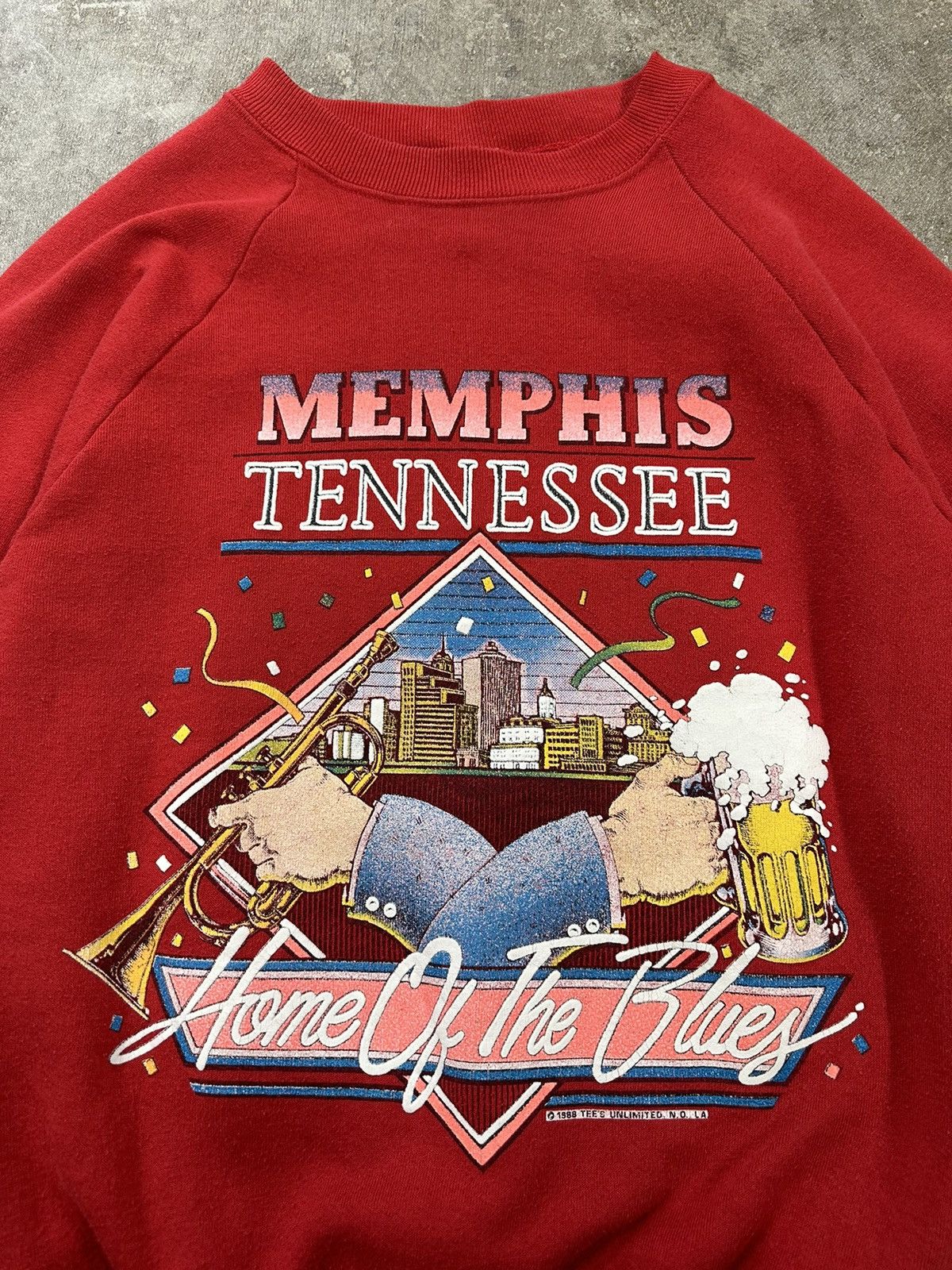 Vintage Vintage 80s Memphis Tennessee Home Of The Blues Sweatshirt Size S / US 4 / IT 40 - 4 Thumbnail