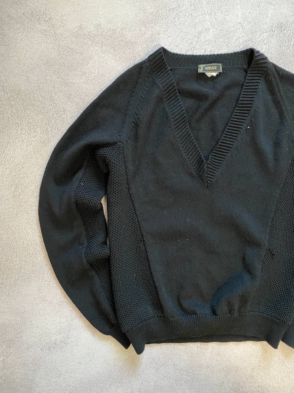 Versace × Vintage Vintage Gianni Versace distressed sweater Size US L / EU 52-54 / 3 - 2 Thumbnail