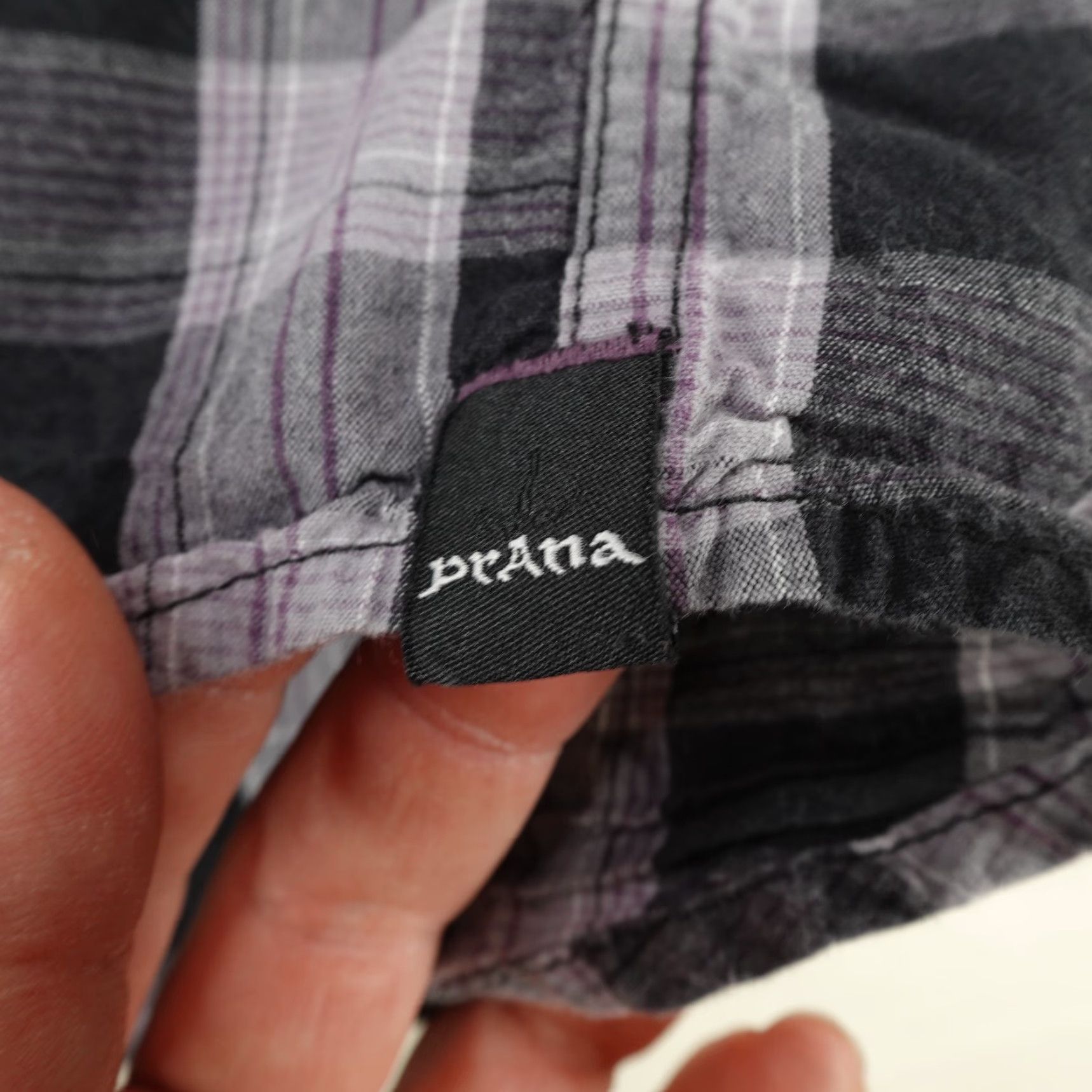 Prana PrAna Shirt Mens XL Button Up Plaid Organic Cotton Hiking Black Gray Size US XXL / EU 58 / 5 - 5 Thumbnail
