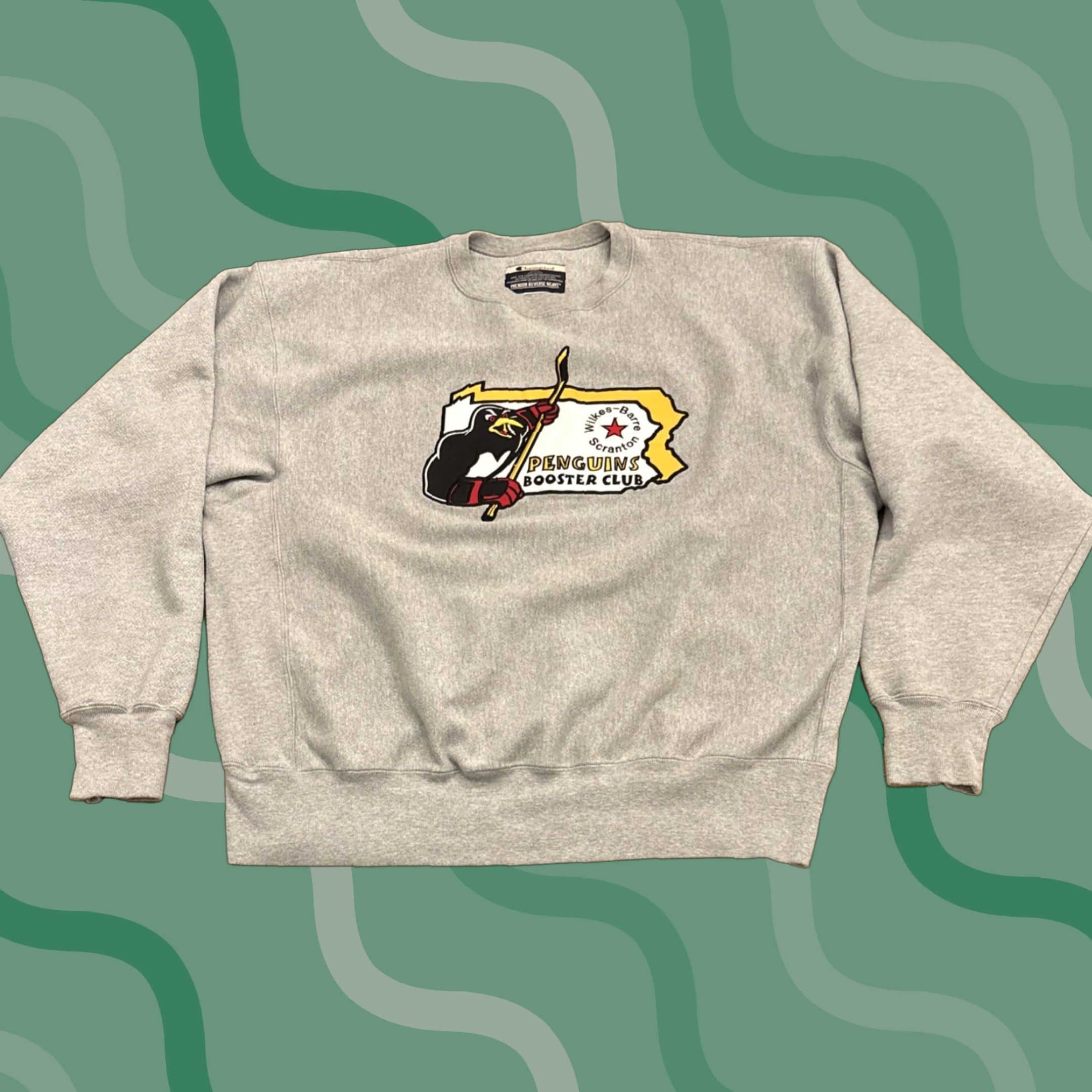 Champion VINTAGE Scranton Penguins Champion Reverse Weave Sweatshirt - Hockey Booster Club - XXL/2XL Gray Crew Neck Pullover Mens Size US XXL / EU 58 / 5 - 1 Thumbnail
