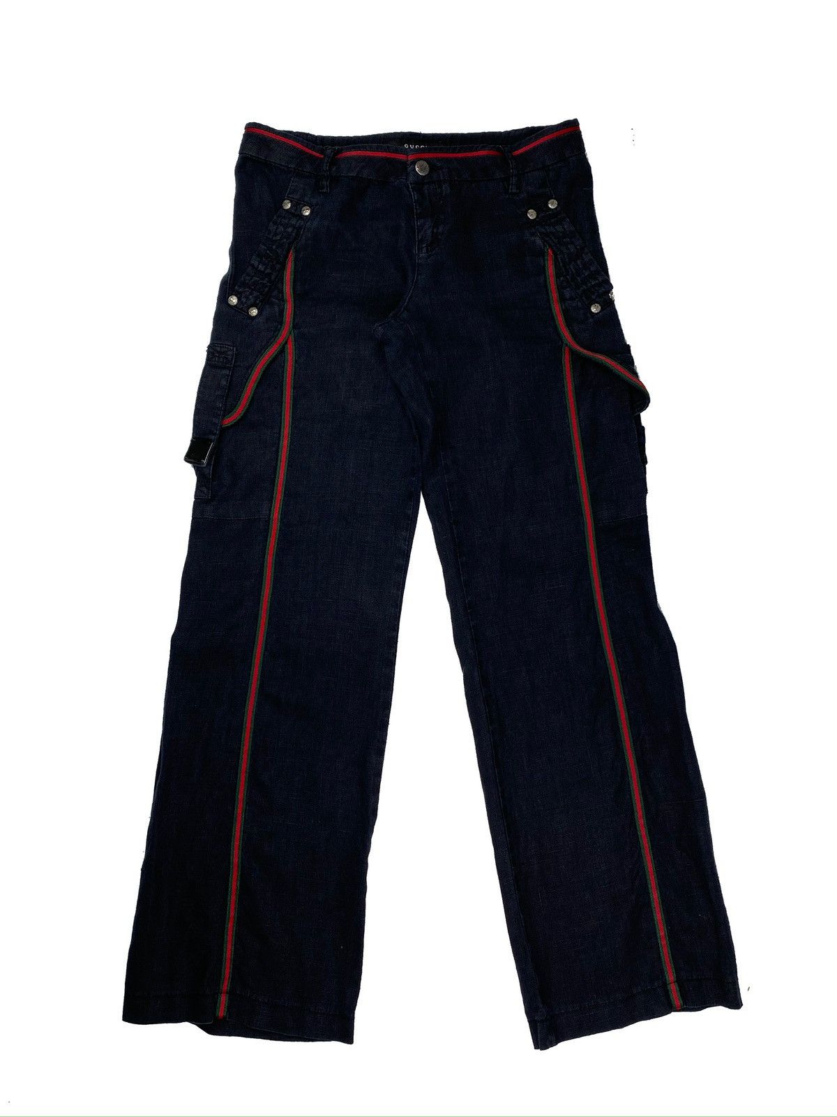 Gucci × Vintage GUCCI SS2007 Y2K MENS CARGO PANTS WIDE LEG BLACK COTTON 28 Size US 28 / EU 44 - 1 Thumbnail