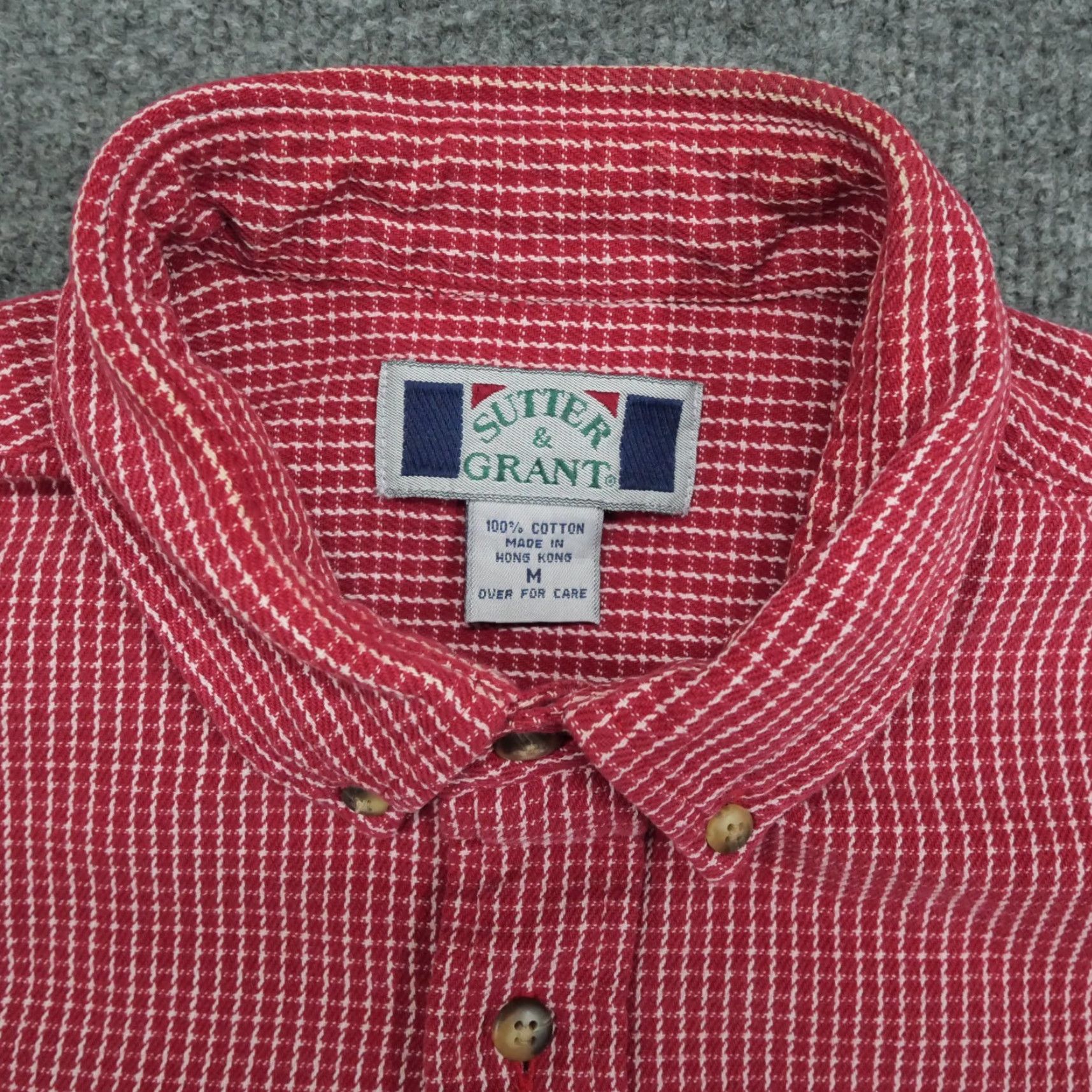 Vintage VINTAGE Sutter & Grant Shirt Mens Medium Red White Houndstooth Heavyweight 90s Size US M / EU 48-50 / 2 - 3 Thumbnail