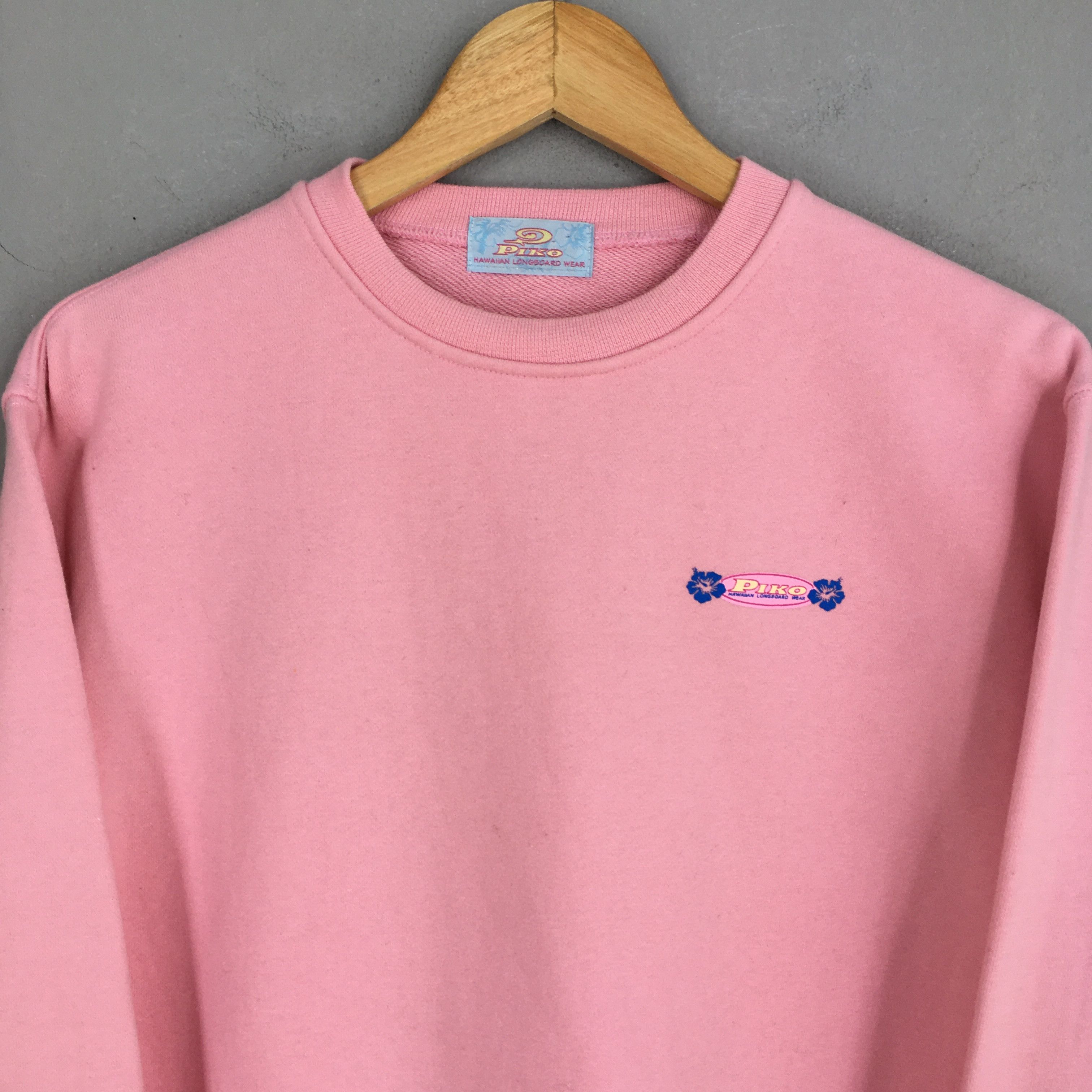 NCAA Vintage Piko Longboard Surfing Pink Sweatshirt Medium Size M / US 6-8 / IT 42-44 - 2 Thumbnail