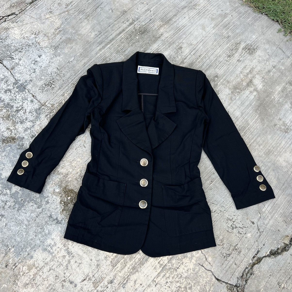 Yves Saint Laurent “YVES SAINT LAURENT” VINTAGE BLACK BLAZER Size S / US 4 / IT 40 - 1 Thumbnail
