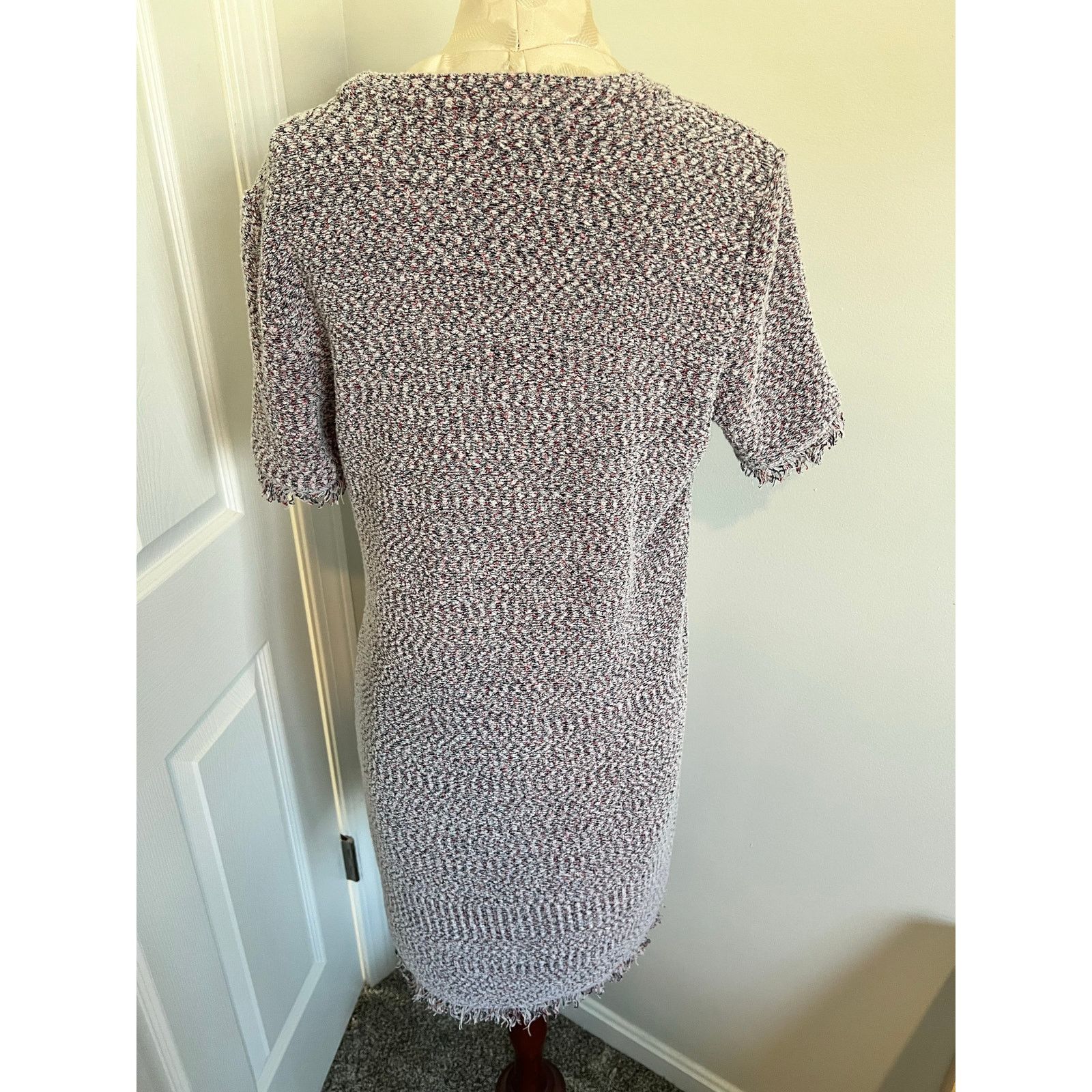 Ann Taylor Ann Taylor Short Sleeve Multicolor Sweater Midi Dress Large Size L / US 10 / IT 46 - 3 Thumbnail