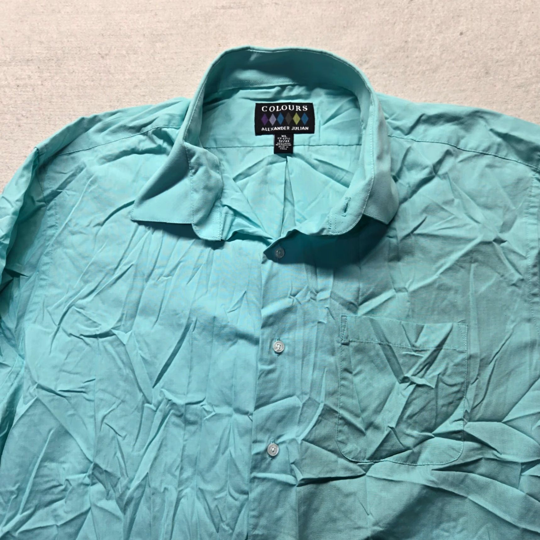 Alexander Julian Alexander Julian Colours Blue Long Sleeve Button-Up Shirt XL Adults Mens Size US XL / EU 56 / 4 - 2 Thumbnail