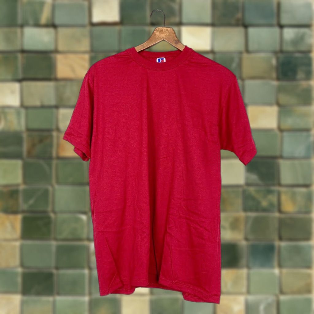 Russell Athletic VINTAGE Russell Athletic T-Shirt Unisex Large Red 90s Deadstock Short Sleeve Cotton Basic Tee USA L Mens Womens Boys Girls Size US L / EU 52-54 / 3 - 1 Thumbnail