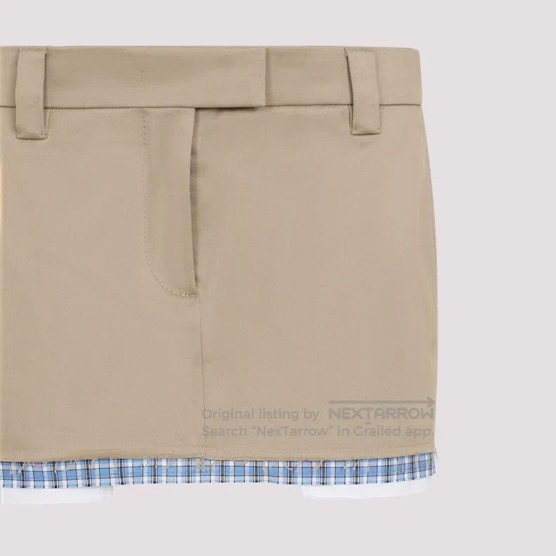 Miu Miu Miu Miu 40 Retro literary style Khaki ultra-short overskirt Size 39" - 7 Thumbnail