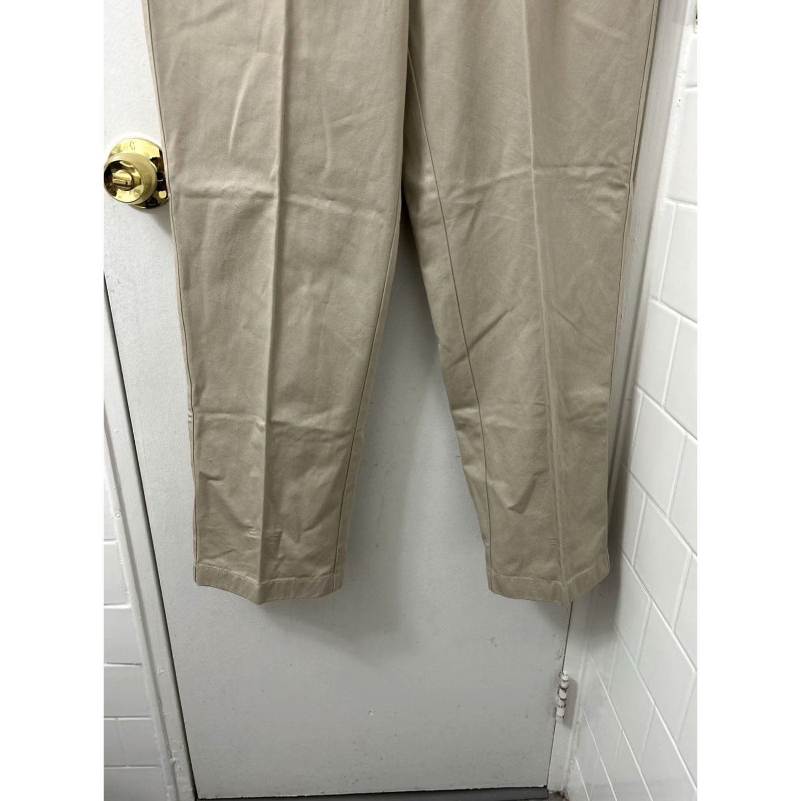 Vintage VINTAGE LL Bean Pants Womens Regular Size 10 32x29 Khaki Tan Chino Straight Flat Front Button Zip Casual Business Workwear Mens Womens Size 32" / US 10 / IT 46 - 3 Thumbnail