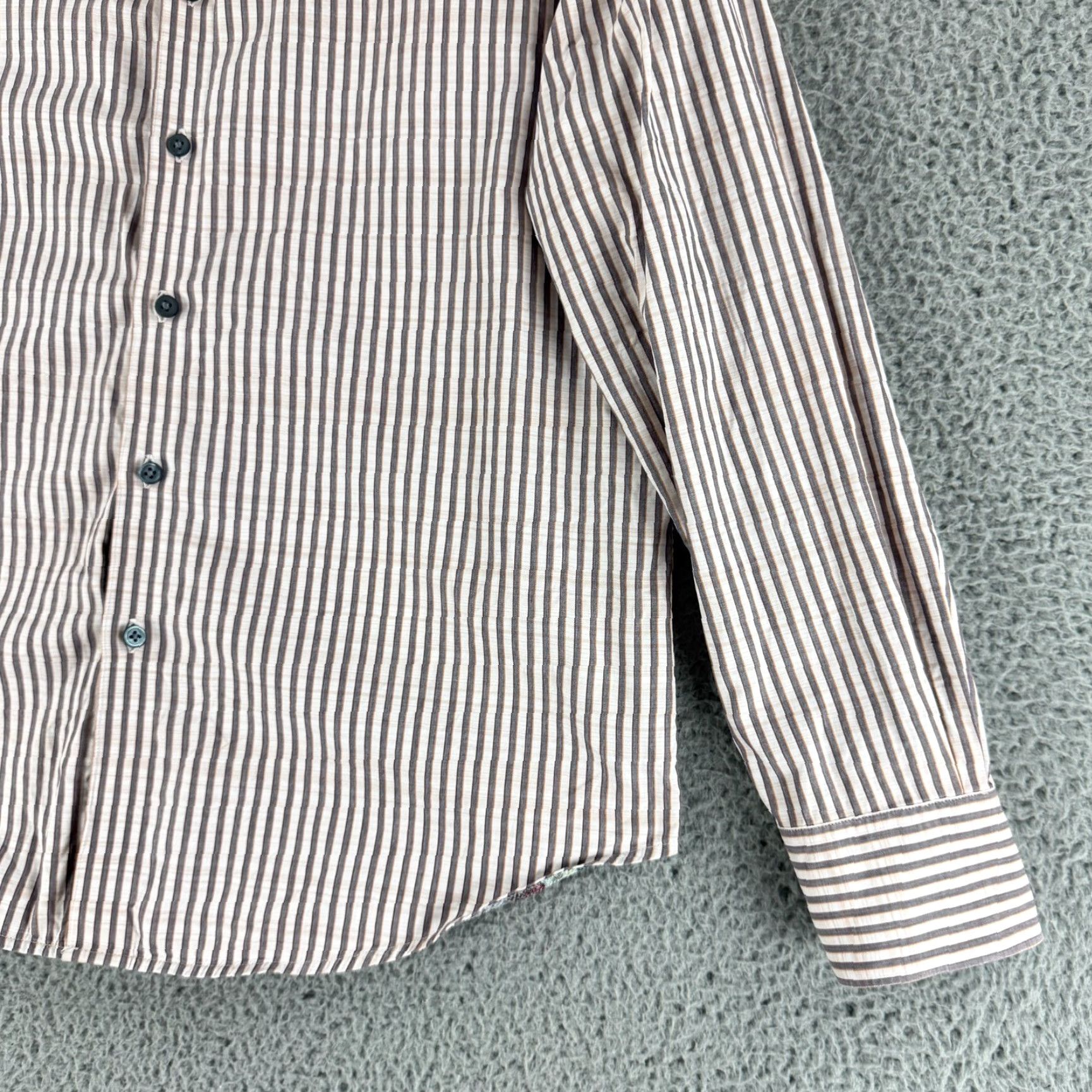 Robert Graham Robert Graham Button-Up Shirt Mens Large Gray Stripe Long Sleeve Classic Fit Size US L / EU 52-54 / 3 - 3 Thumbnail