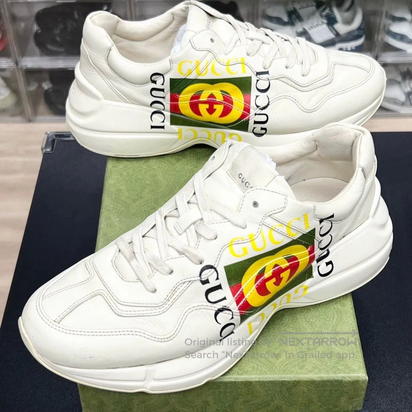 Gucci gucci rhyton dad sneakers with logo. Size US 10 / EU 43 - 1 Thumbnail