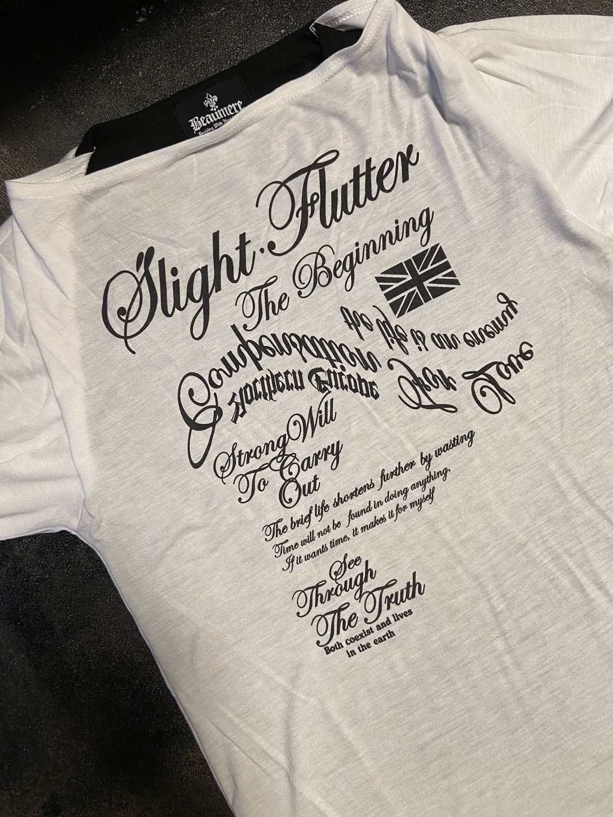 Beauty Beast × If Six Was Nine × Le Grande Bleu (L.G.B.) Y2K Japanese Rock Poem Beaumere Double Layer Raglan Tshirt Size US L / EU 52-54 / 3 - 5 Thumbnail