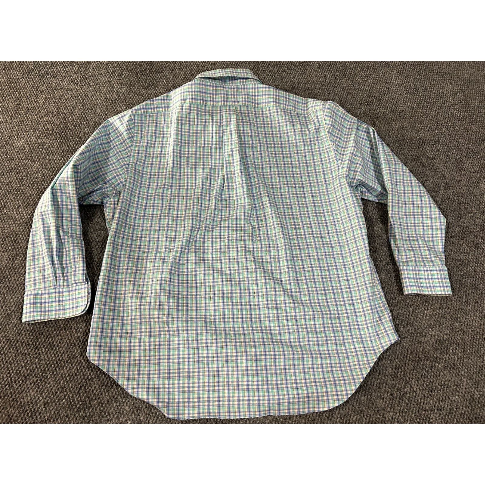Ralph Lauren Lauren Ralph Lauren Dress Shirt Mens 18 34 35 Blue Green Plaid Classic Fit Stret Size 48R - 6 Thumbnail