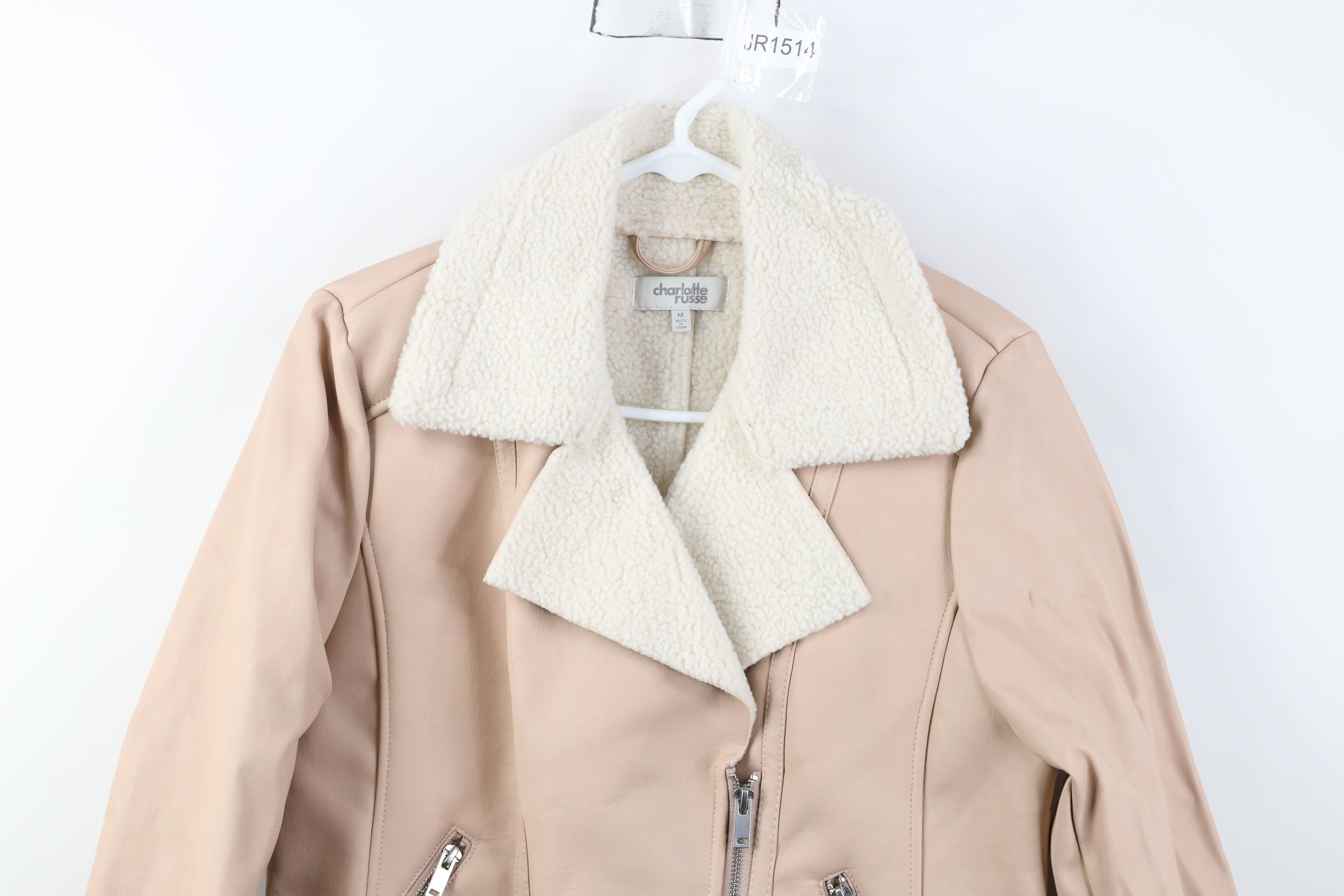 Vintage Vintage Y2K Babydoll Fleece Lined Faux Leather Moto Jacket Size M / US 6-8 / IT 42-44 - 2 Thumbnail