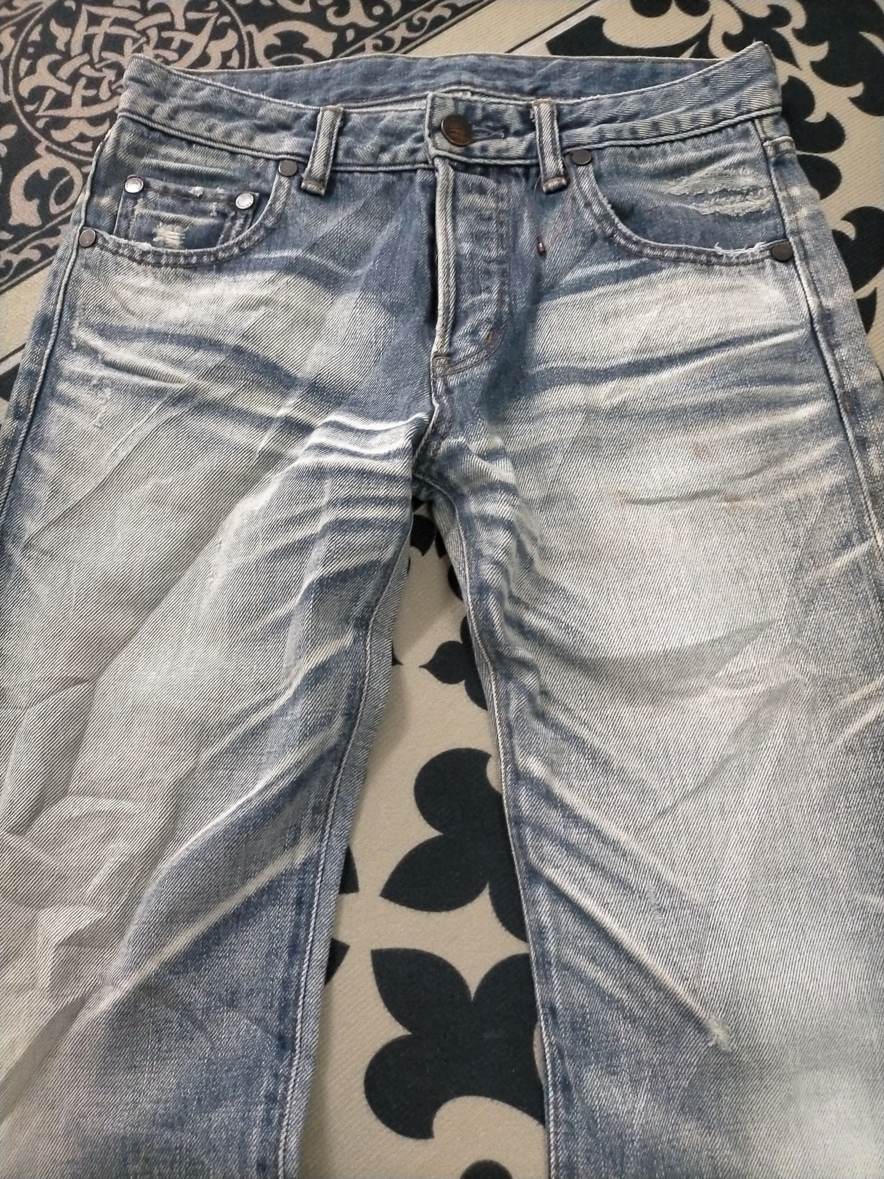 14th Addiction × If Six Was Nine × Japanese Brand 🔥 Mudwash Distressed Stunning Lure Selvedge Jeans Size US 28 / EU 44 - 3 Thumbnail