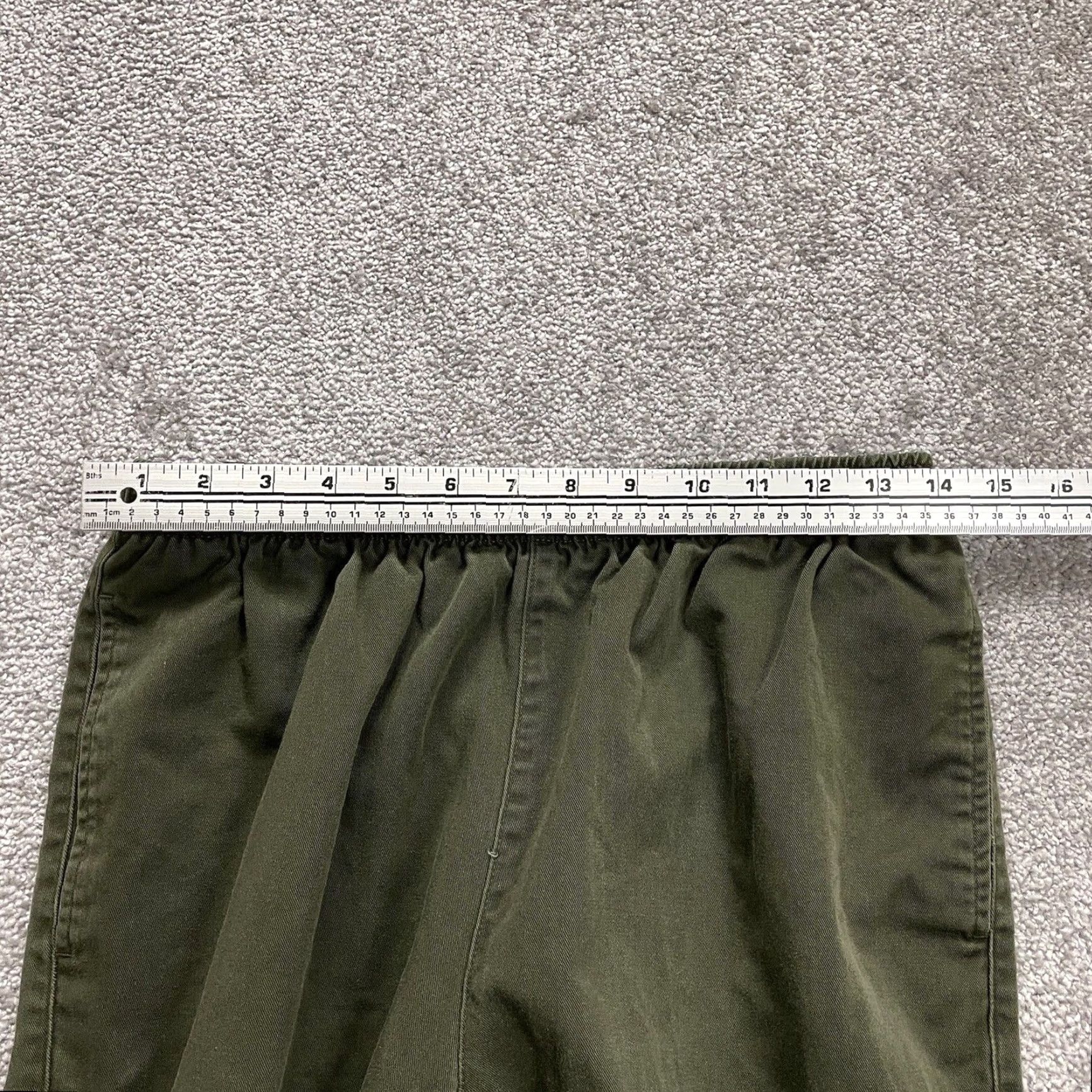 Lands' End Lands' End Chino Pants Womens 10P Petite Army Green Elastic Waist Straight 28x24 Army Classic Womens Size 32" / US 10 / IT 46 - 7 Thumbnail