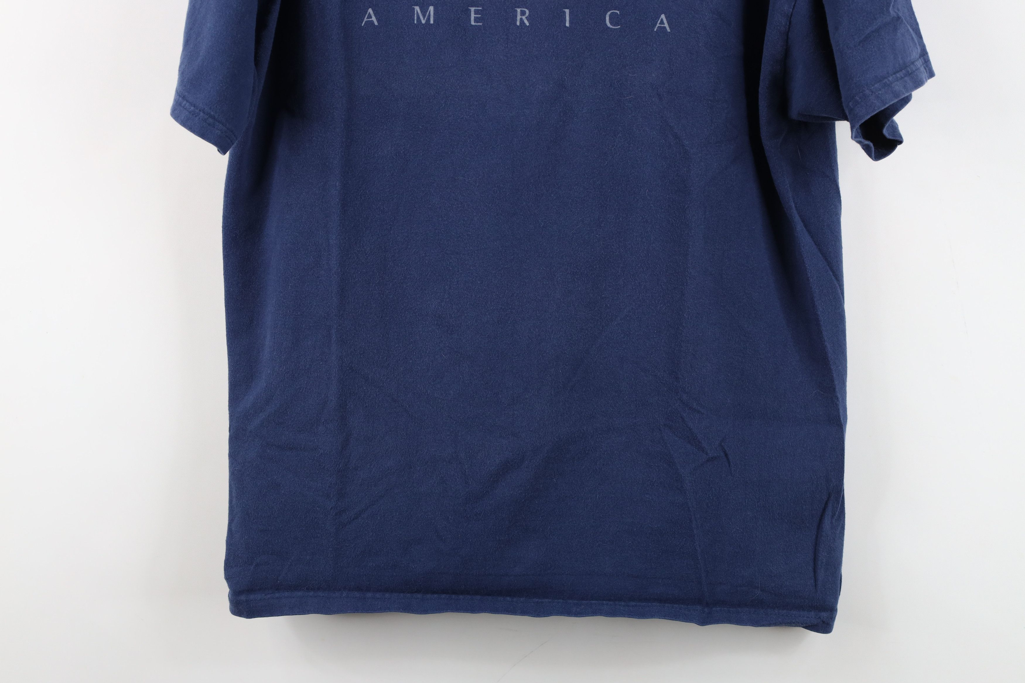 Vintage Vintage 90s Spell Out America USA Flag Short Sleeve T-Shirt Size L / US 10 / IT 46 - 3 Thumbnail