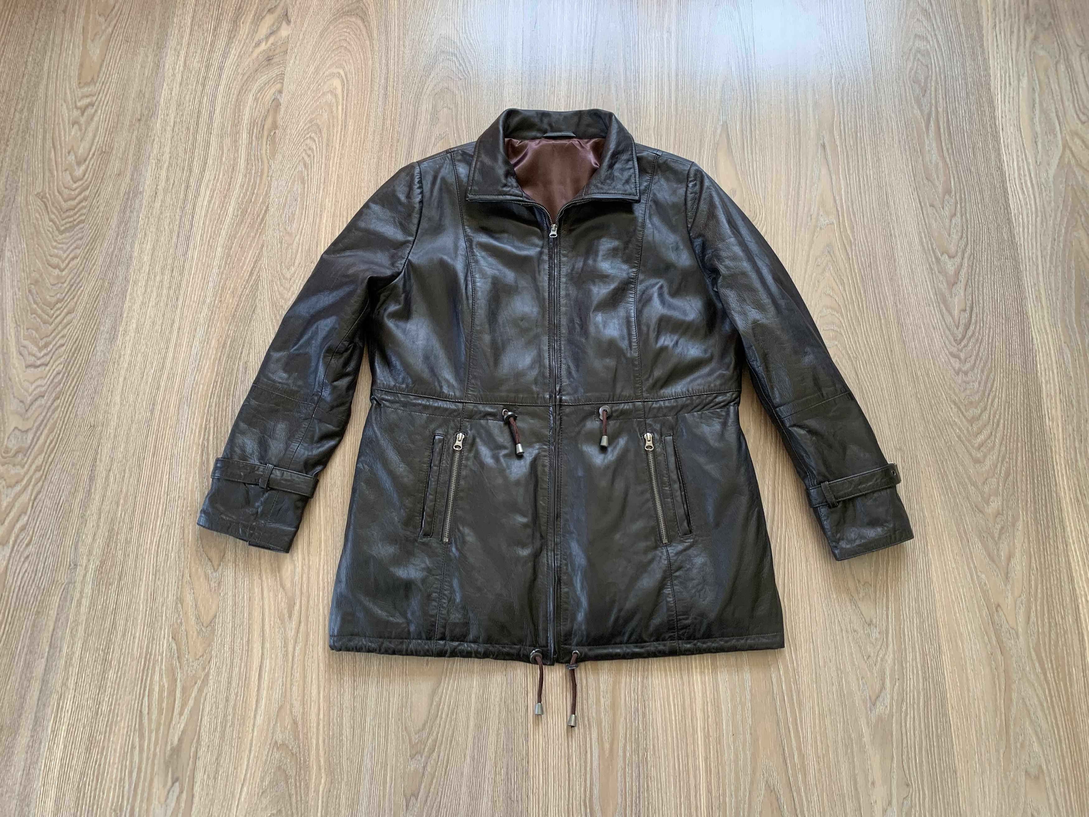 Other Zimmert Leather Womens Long Brown Jacket Size M / US 6-8 / IT 42-44 - 15 Thumbnail