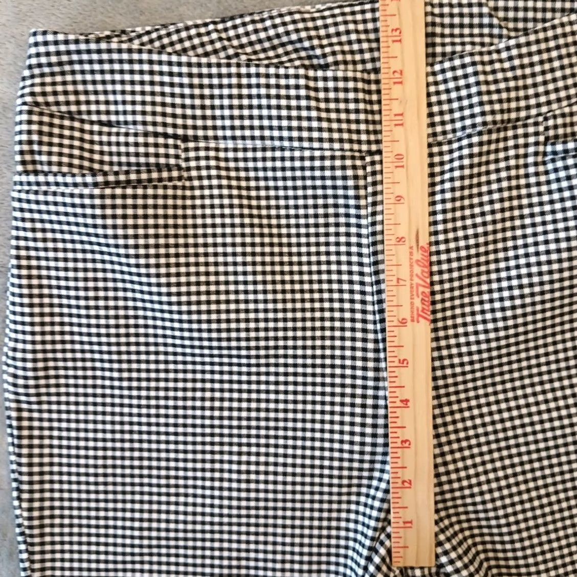 Vintage Chico'S Pants Womens 14 Black Capri Size Plaid Pull Button Accent Pockets Size 36" / US 14 / IT 50 - 3 Thumbnail