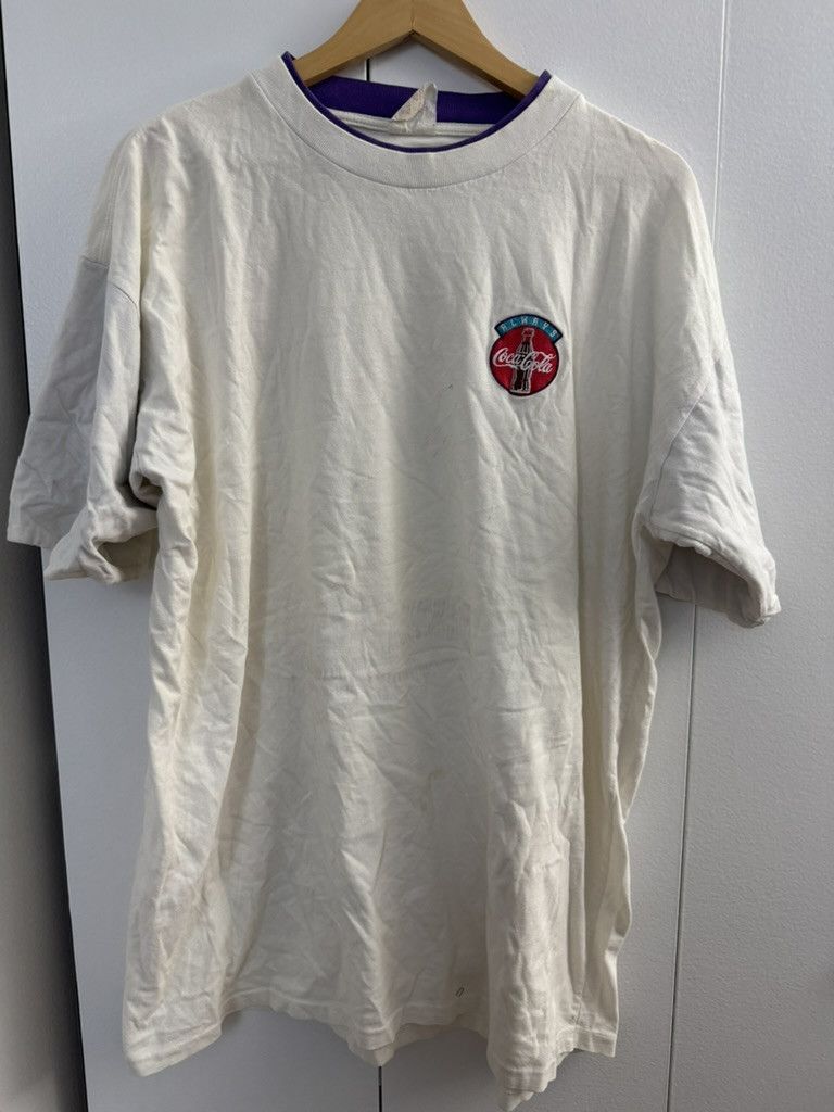 Coca Cola × Vintage 1980's Coca Cola Layered Grey Purple Small Logo T-Shirt Size US XL / EU 56 / 4 - 1 Thumbnail