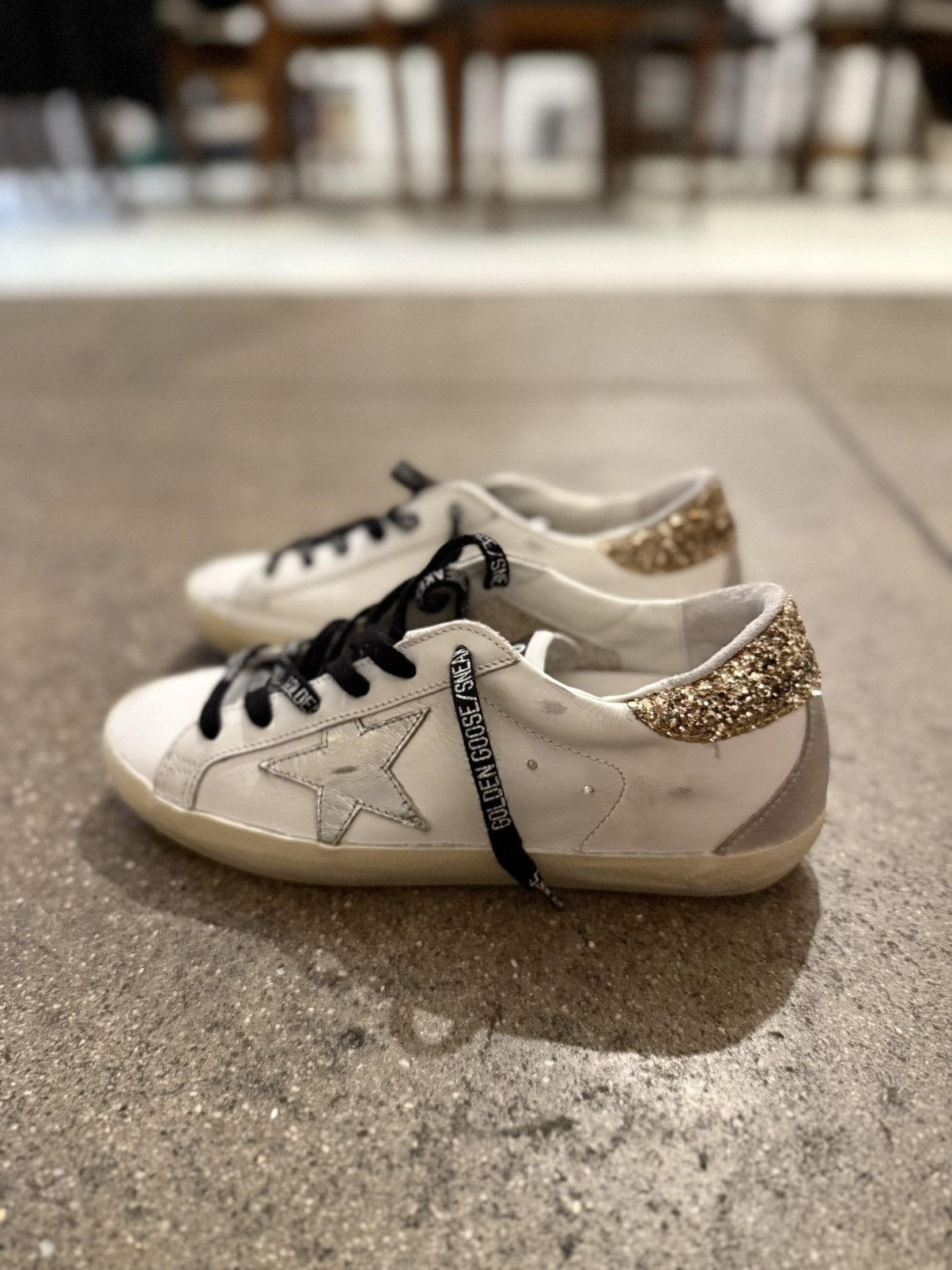 Golden Goose Exclusive Golden Goose Glitter Superstar Sneakers - Size 37 Size US 7 / IT 37 - 1 Thumbnail
