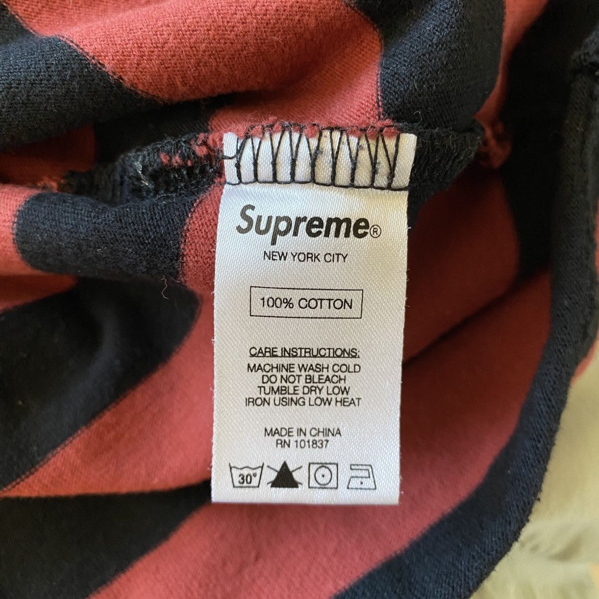 Supreme Supreme Stripe Long Sleeve T-Shirt Red 2016 Size US S / EU 44-46 / 1 - 5 Thumbnail