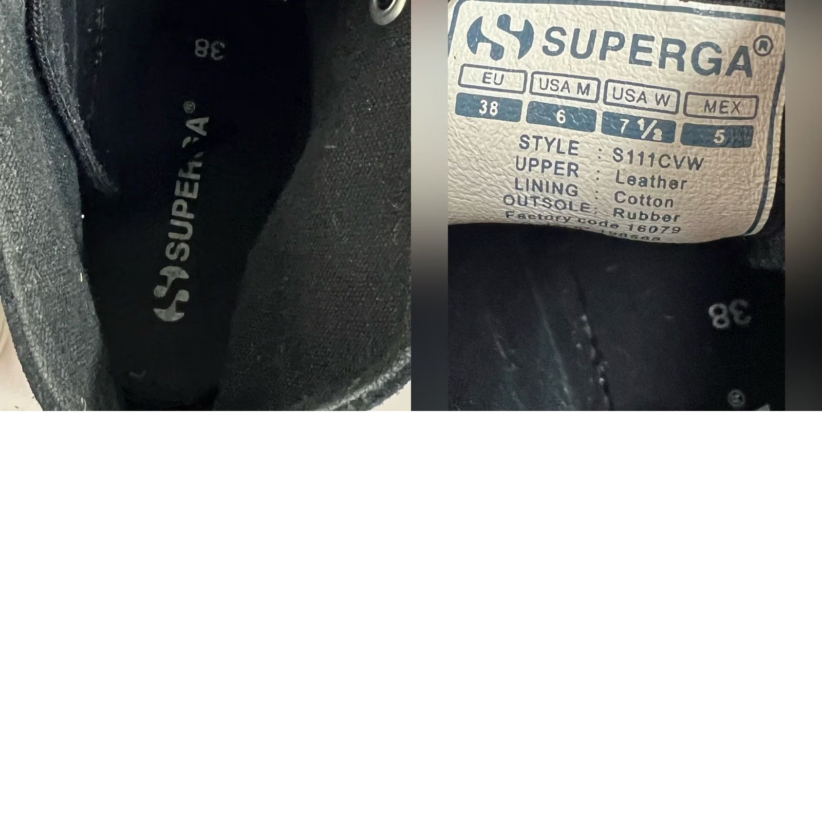 Superga Superga Black Platform Sneakers Lace Up Size 38 US 7.5 W Size M / US 6-8 / IT 42-44 - 8 Thumbnail