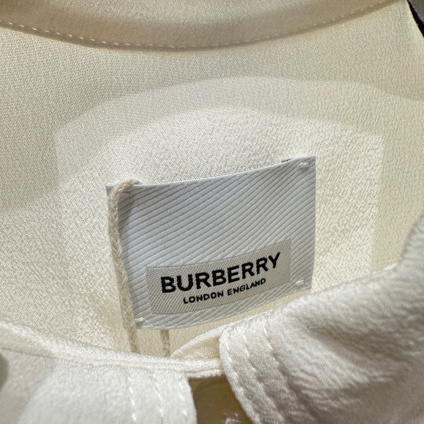 Burberry Burberry Women's Logo Striped Silk Long-Sleeve Shirt UK4 Size XS / US 0-2 / IT 36-38 - 3 Thumbnail