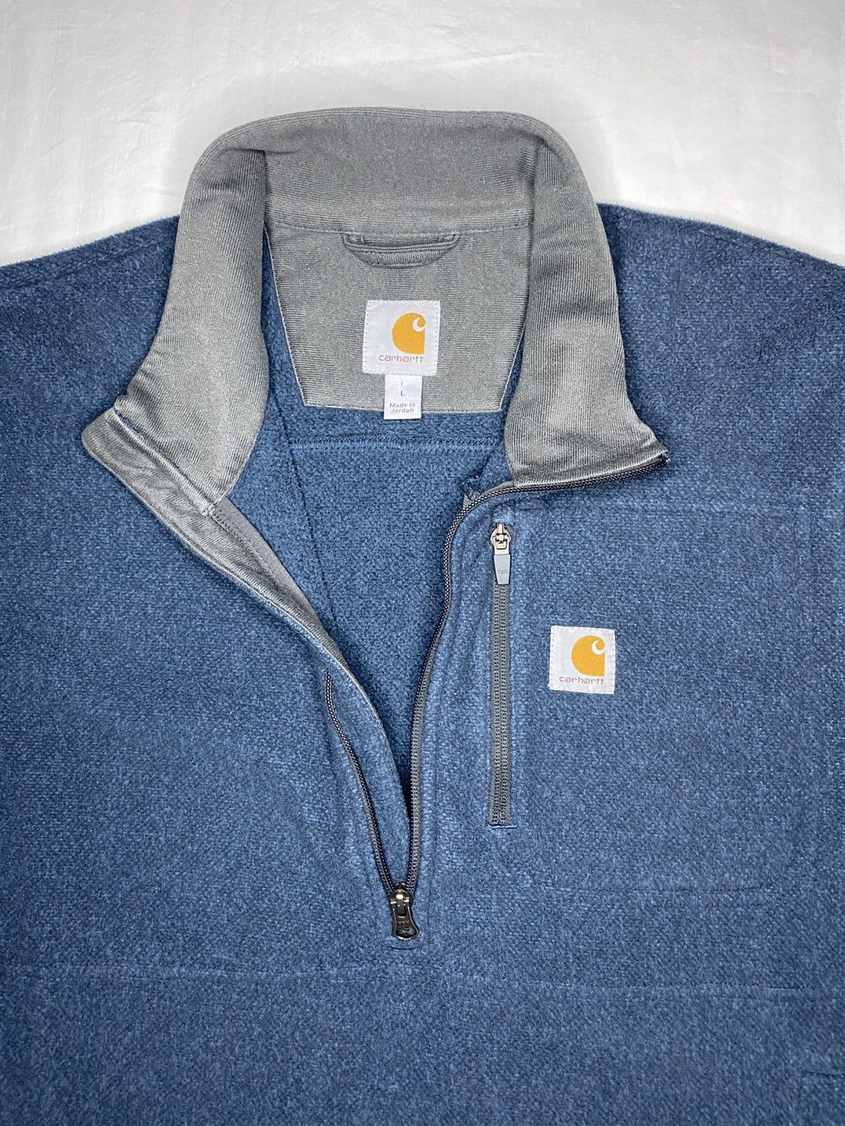Carhartt Carhartt Fleece Pullover Mens Large Blue Quarter Zip Pockets Size US L / EU 52-54 / 3 - 1 Thumbnail