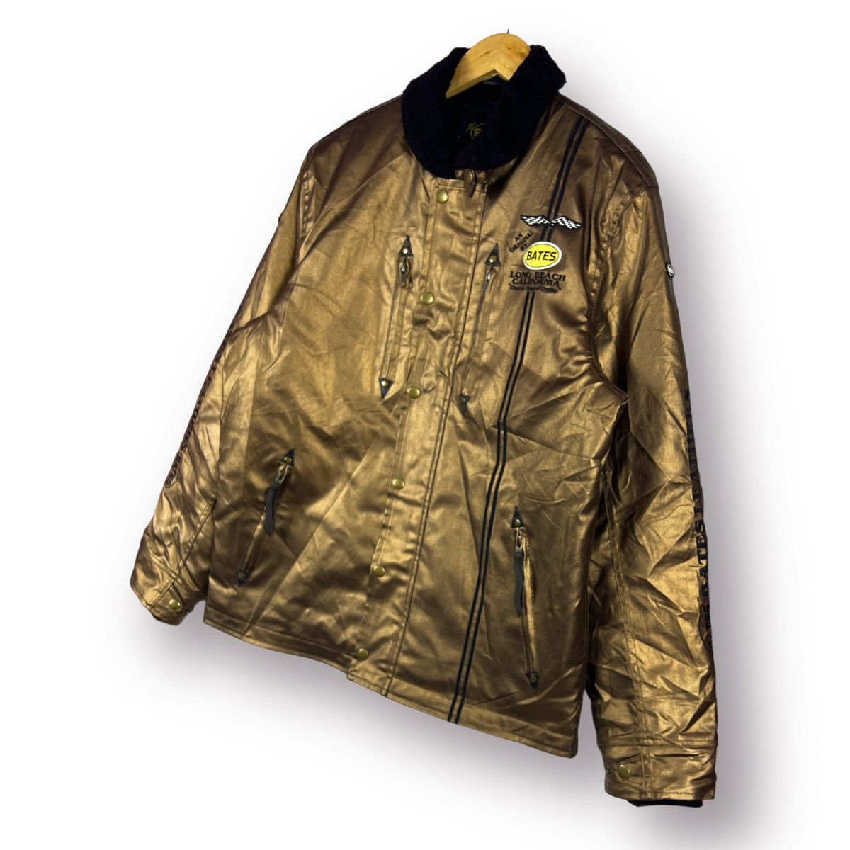 Bates Hats 🔥 BATES LEATHER LONG BEACH CARLIFORNIA RACING JACKET - XL Size US L / EU 52-54 / 3 - 3 Thumbnail