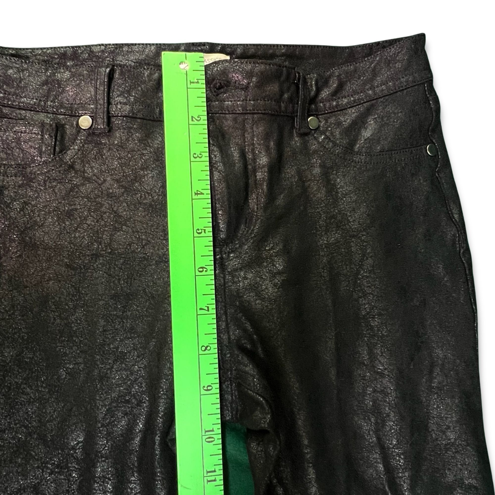 Other ASHLEY-CLASSICS Black Faux Leather Coated Skinny Jeans Size Size 31" - 8 Thumbnail