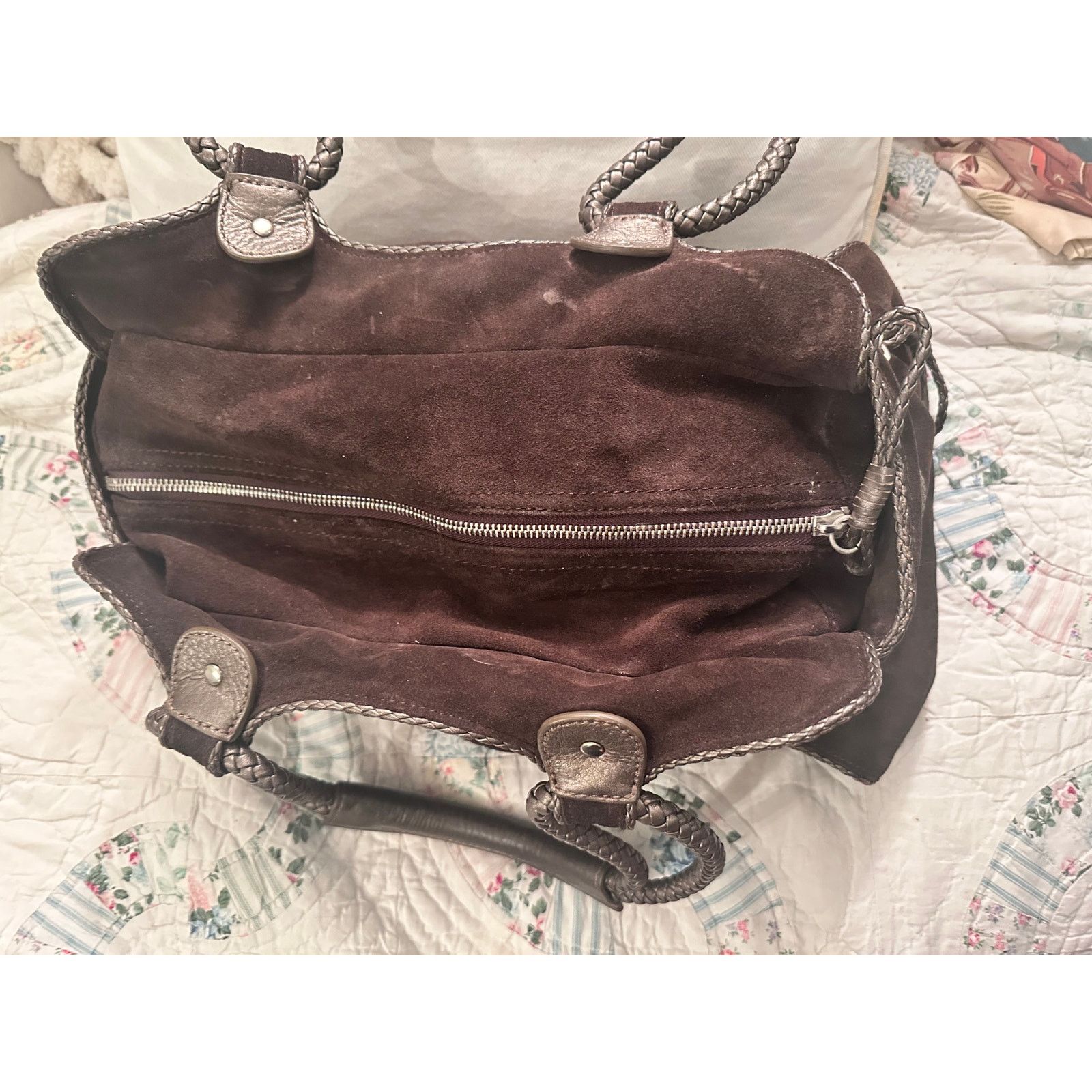 Stuart Weitzman Y2K STUART WEITZMAN SLOUCHY SATCHEL BRAIDED LEATHER HANDLES Size ONE SIZE - 10 Thumbnail
