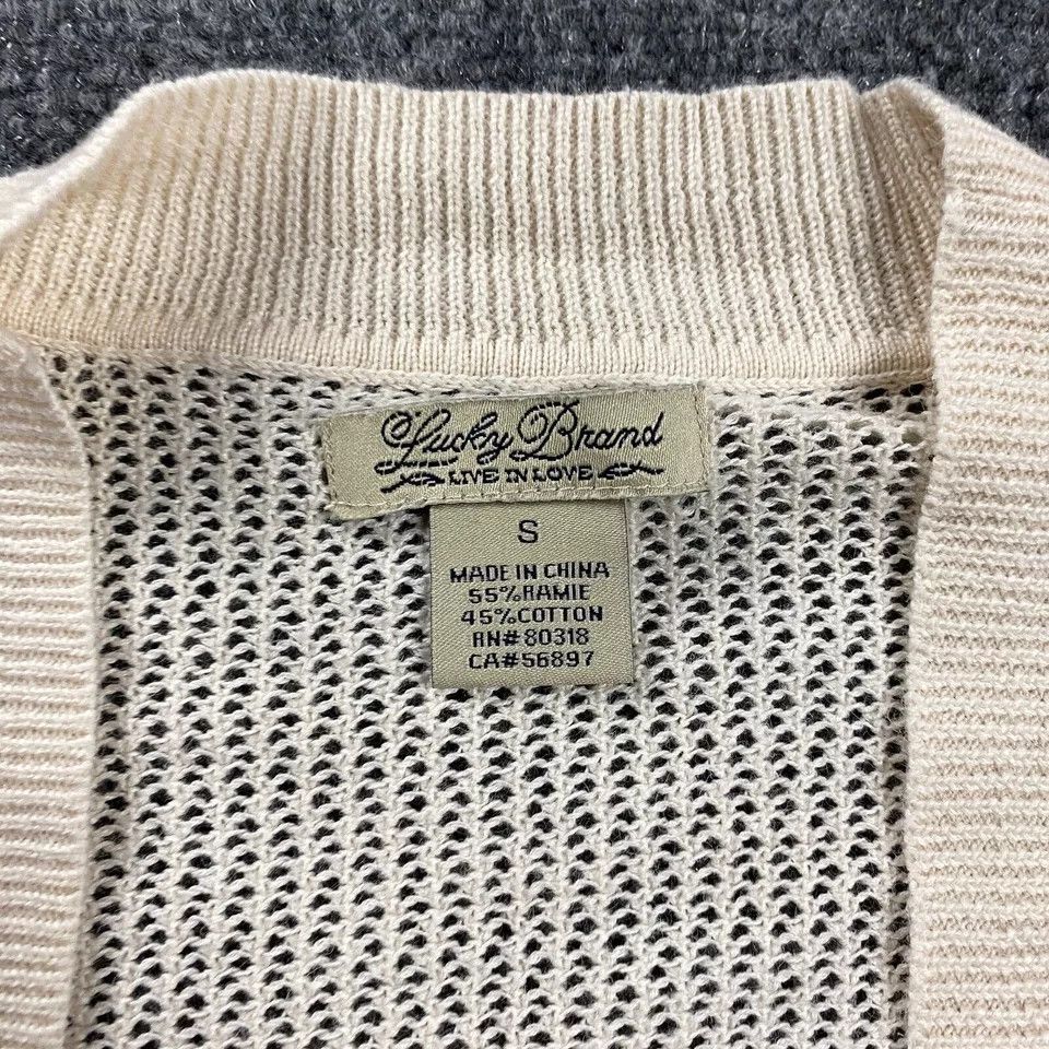 Lucky Brand Lucky Brand Cardigan Womens Small Knit Sweater Ramie Blend Size S / US 4 / IT 40 - 2 Thumbnail